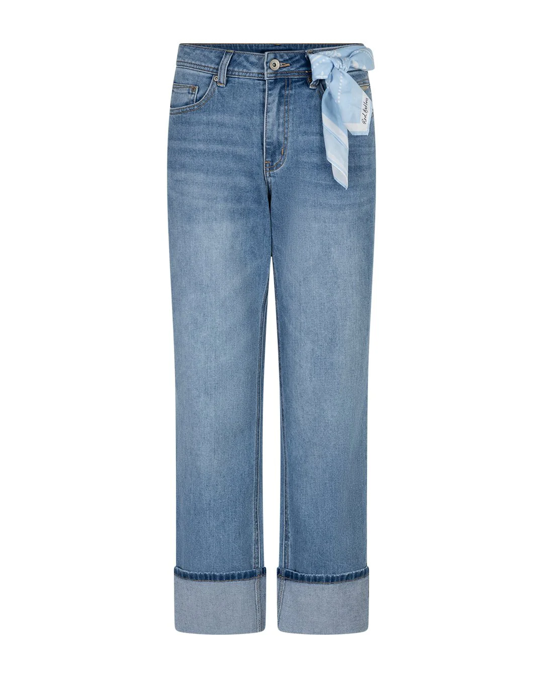 Kim High Jeans Hem & Scarf Stoneused