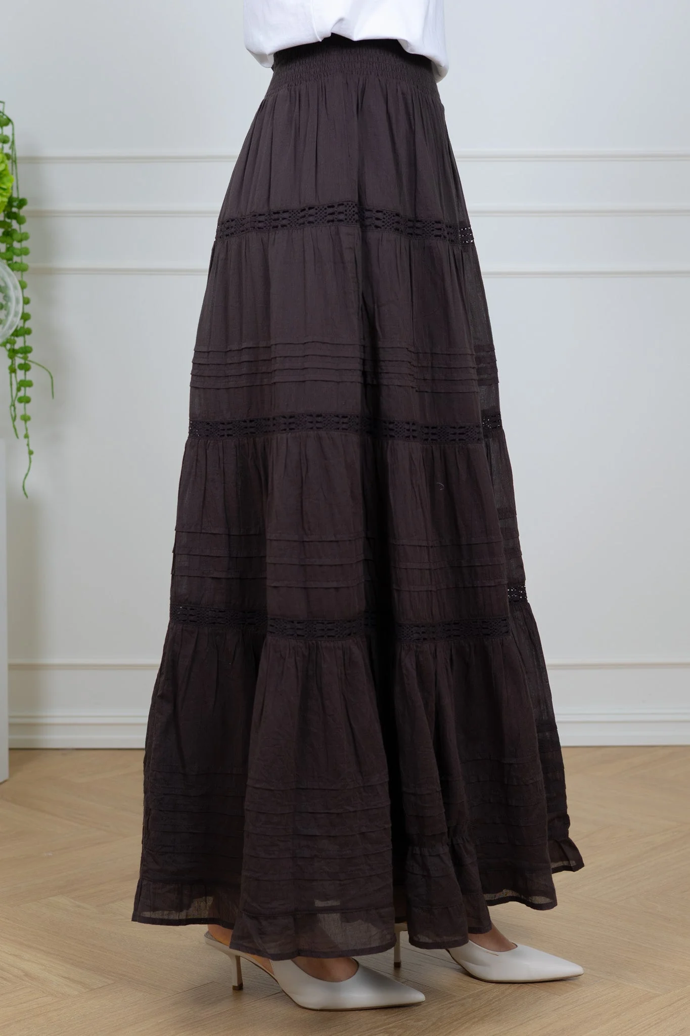Felicia S Voile Skirt Dark Brown - Image 5