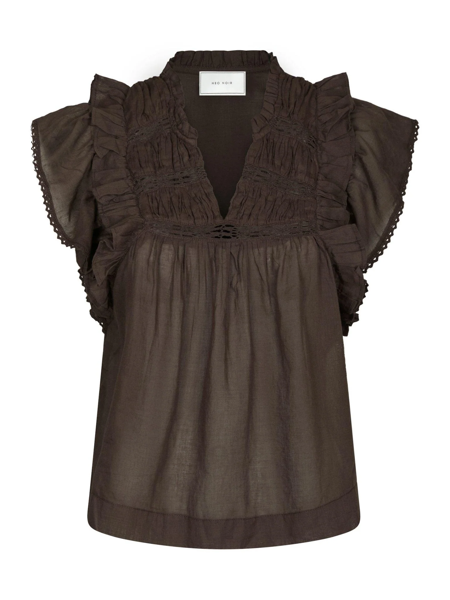 Jayla S Voile Top Dark Brown