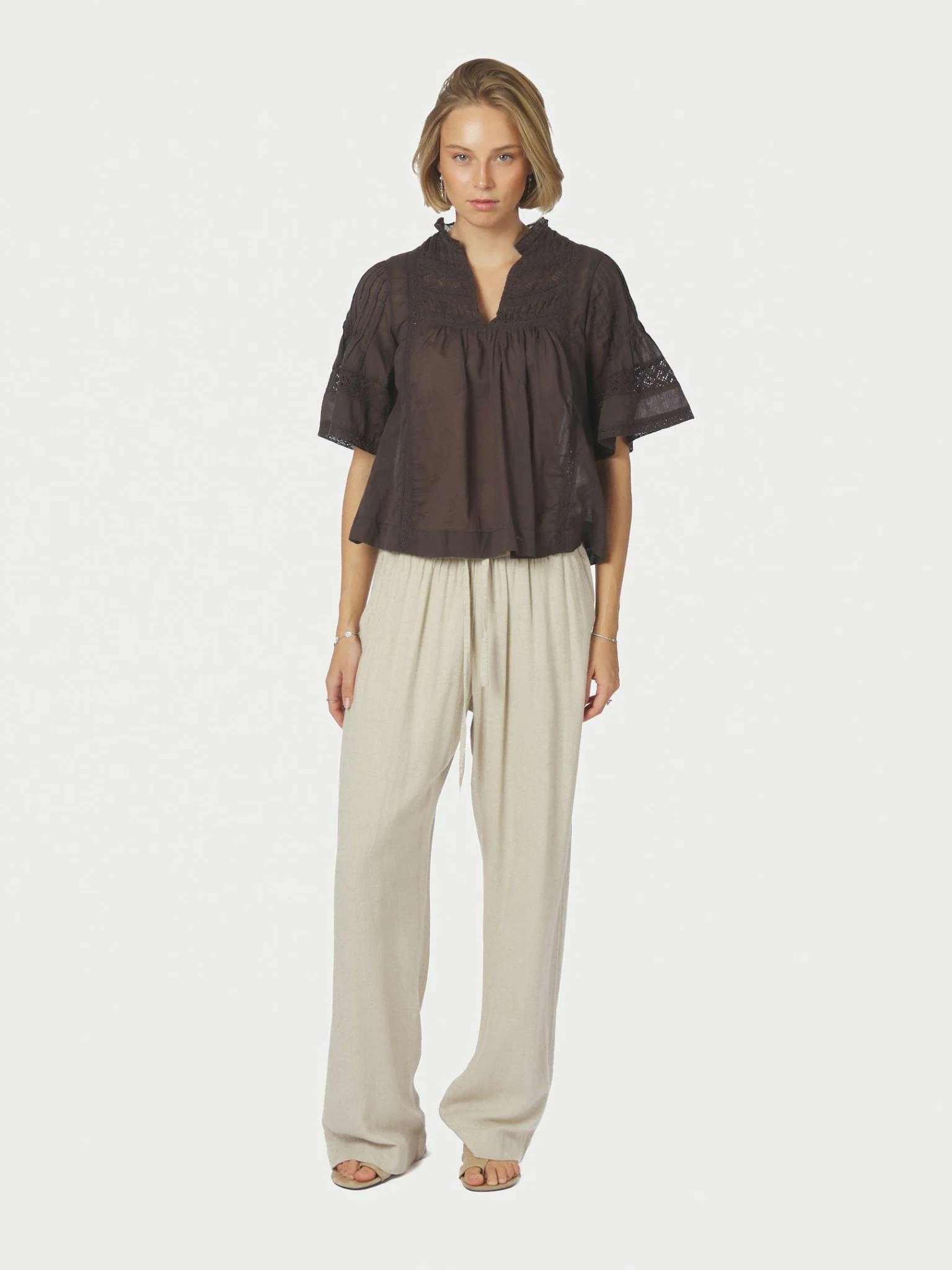 Siama S Voile Blouse Dark Brown - Image 3