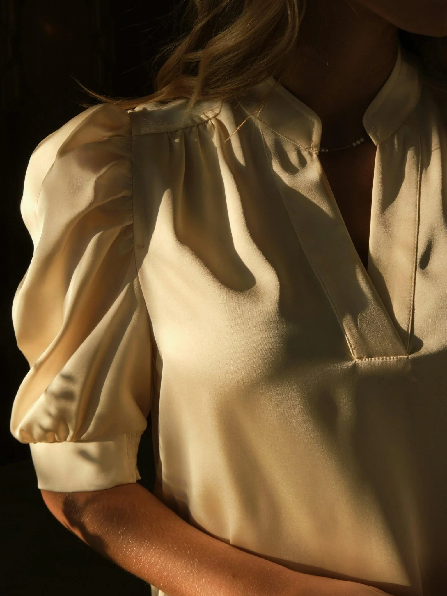 Roella Heavy Sateen Blouse Light Yellow - Image 4