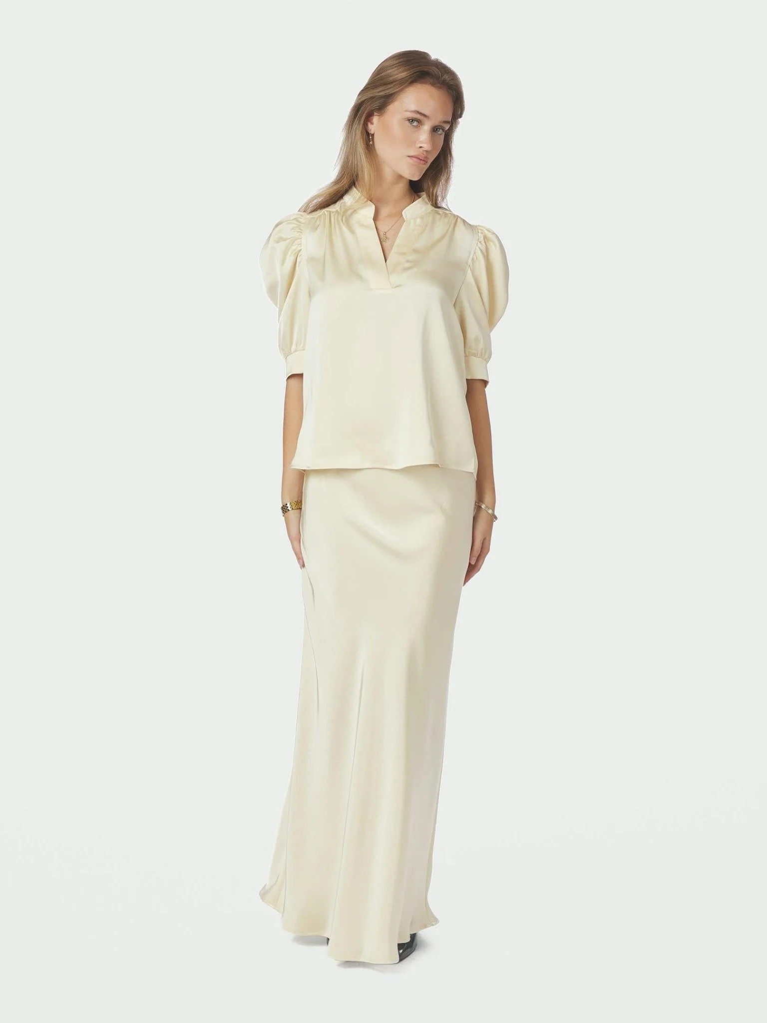 Roella Heavy Sateen Blouse Light Yellow - Image 6