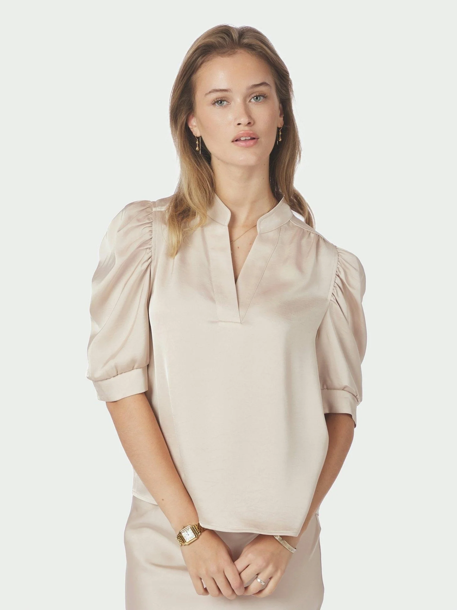Roella Heavy Sateen Blouse Champagne - Image 2