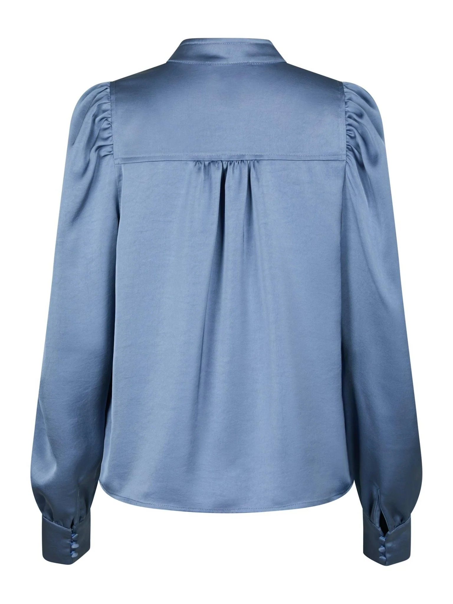Rosslyn Heavy Sateen Blouse Smoke Blue - Image 10