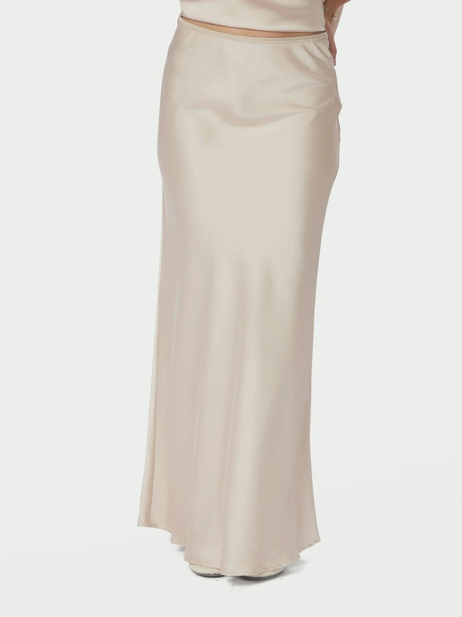 Vicky Heavy Sateen Skirt Champagne - Image 11