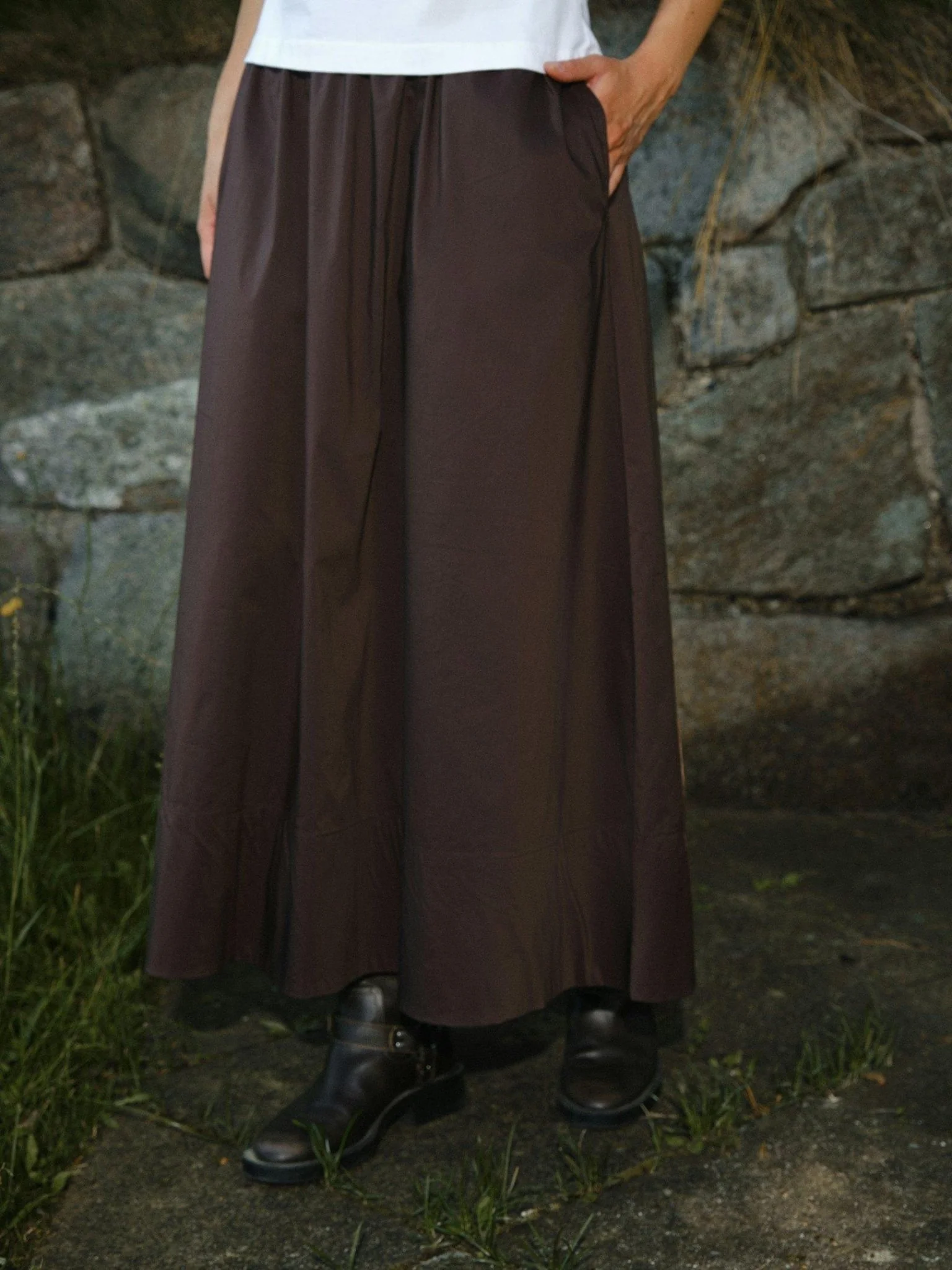 Yara Poplin Skirt Chocolate Brown - Image 6