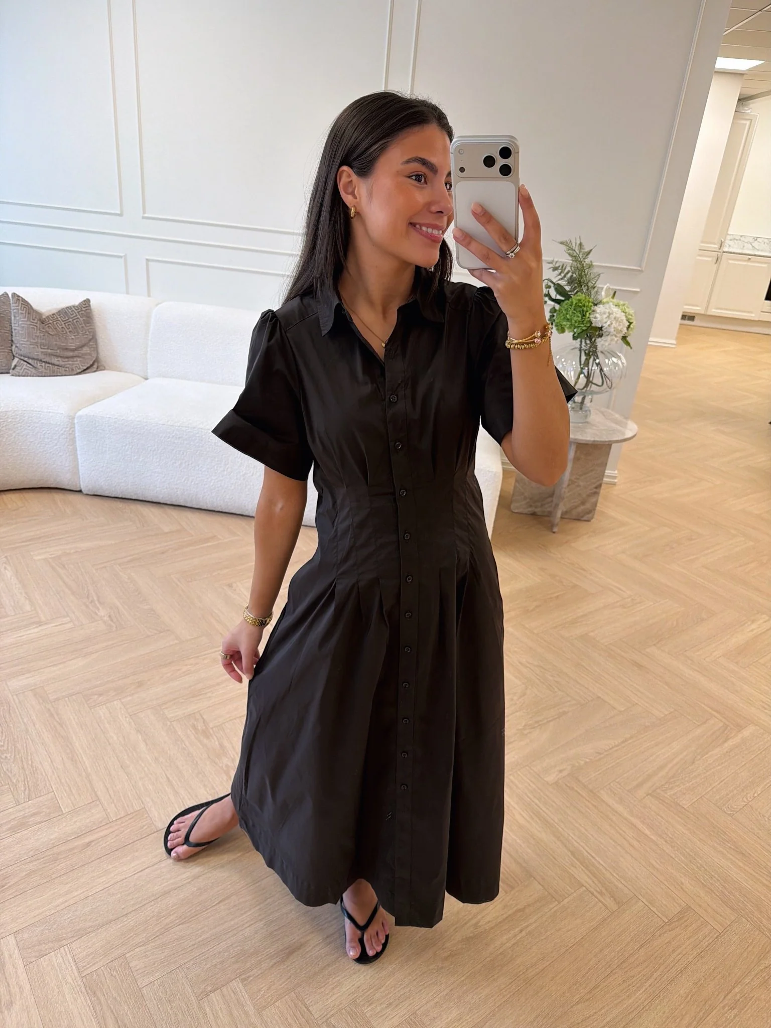 Baia Poplin Dress Chocolate Brown