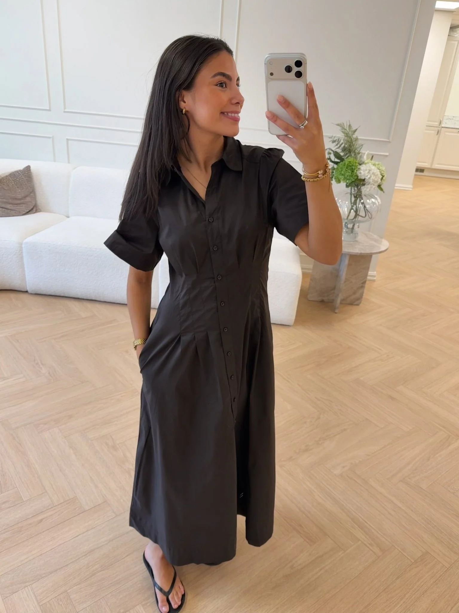 Baia Poplin Dress Chocolate Brown - Image 3