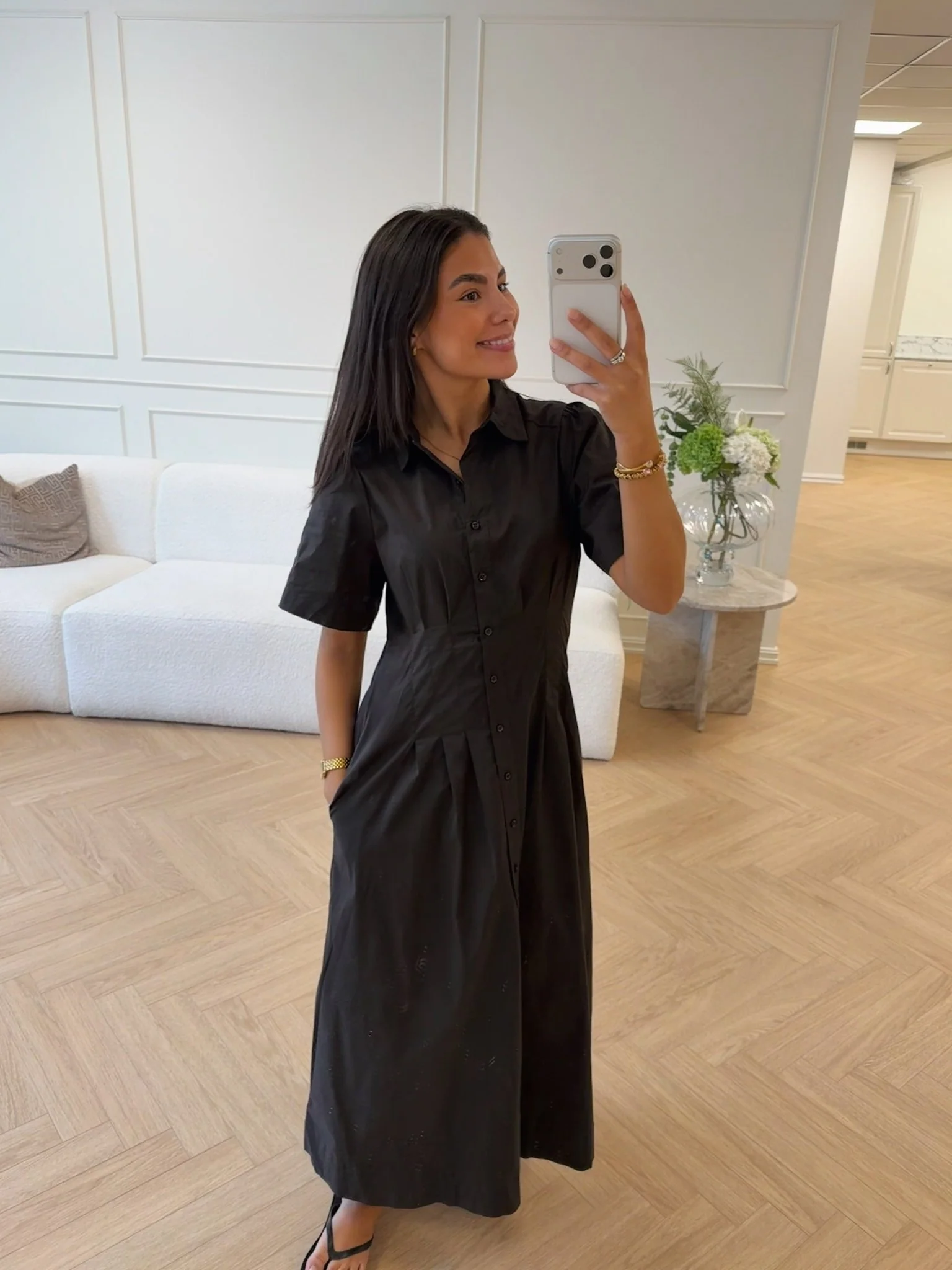Baia Poplin Dress Chocolate Brown - Image 4