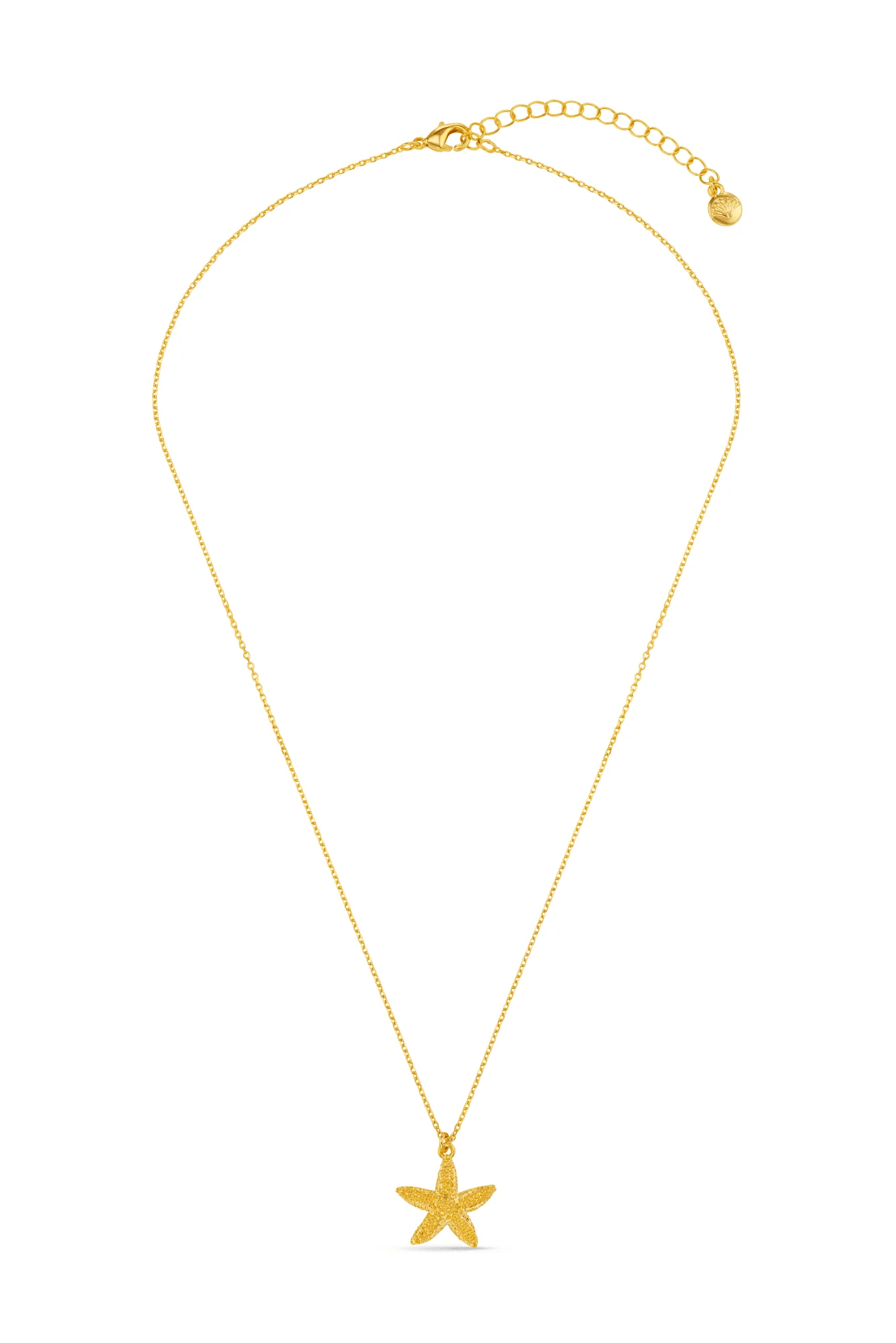 Textured Starfish Necklace Pale Gold