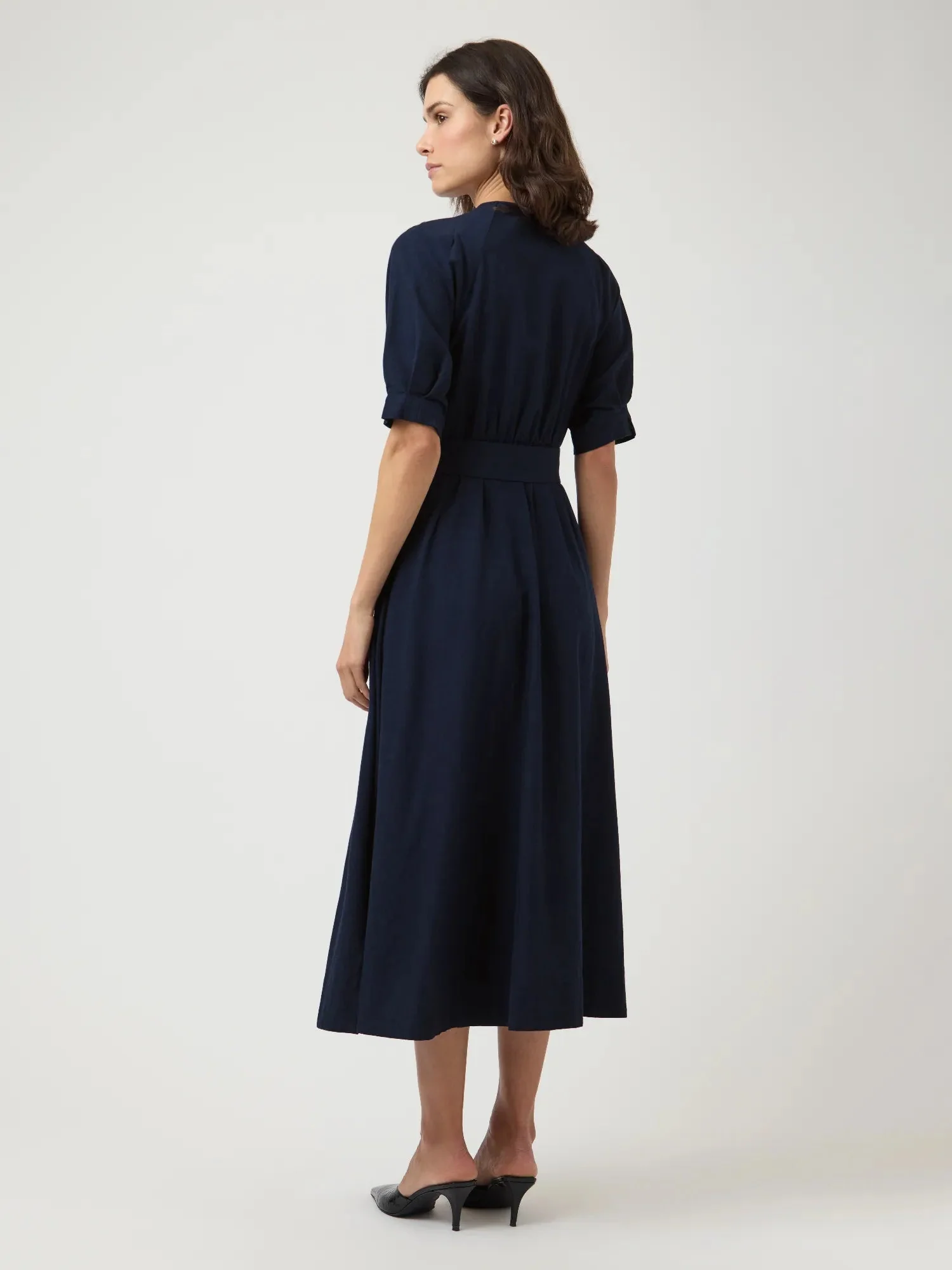 Maruma 2/4 Long Dress Navy Blazer - Image 10