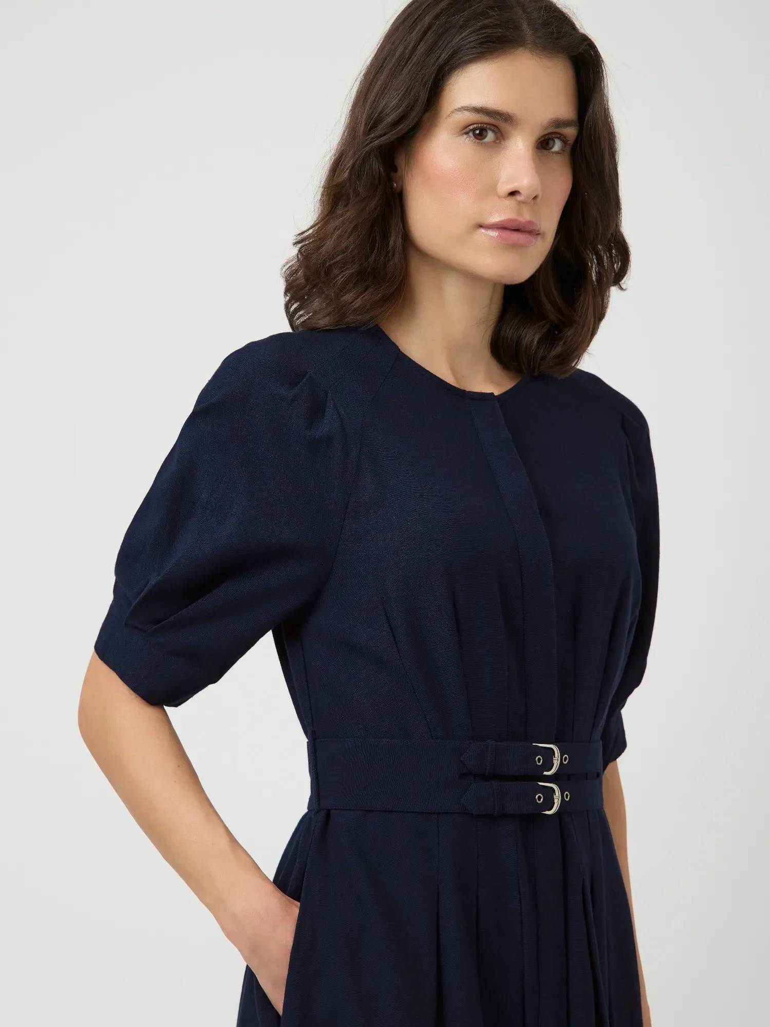 Maruma 2/4 Long Dress Navy Blazer - Image 11