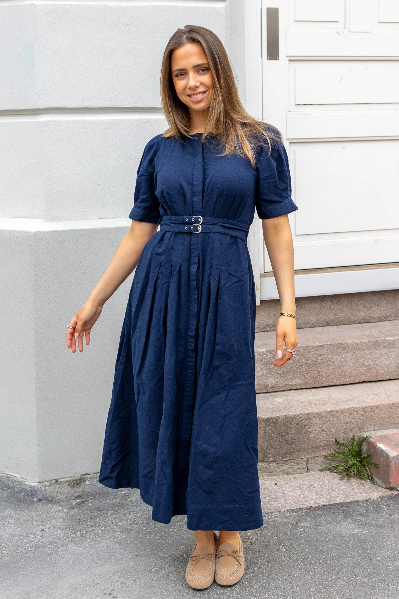 Maruma 2/4 Long Dress Navy Blazer - Image 3