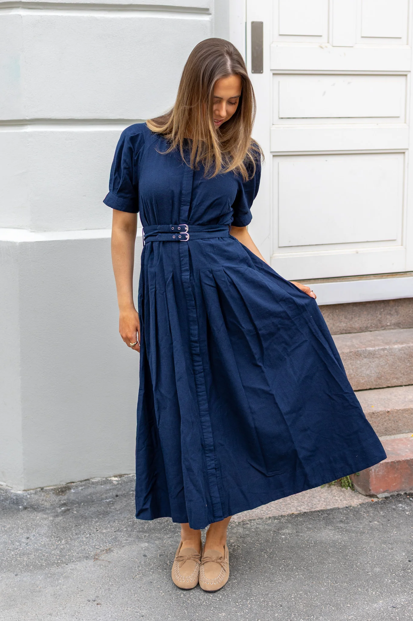Maruma 2/4 Long Dress Navy Blazer - Image 4