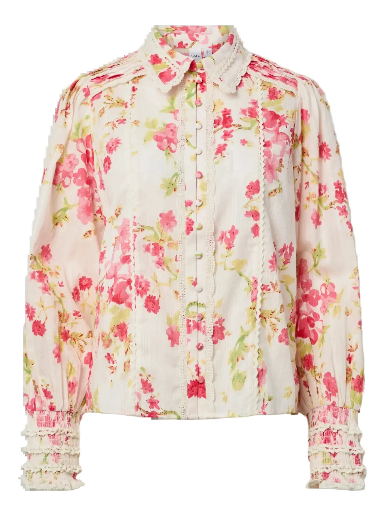 Somelli Ls Shirt Birch Red Flowers - Image 2
