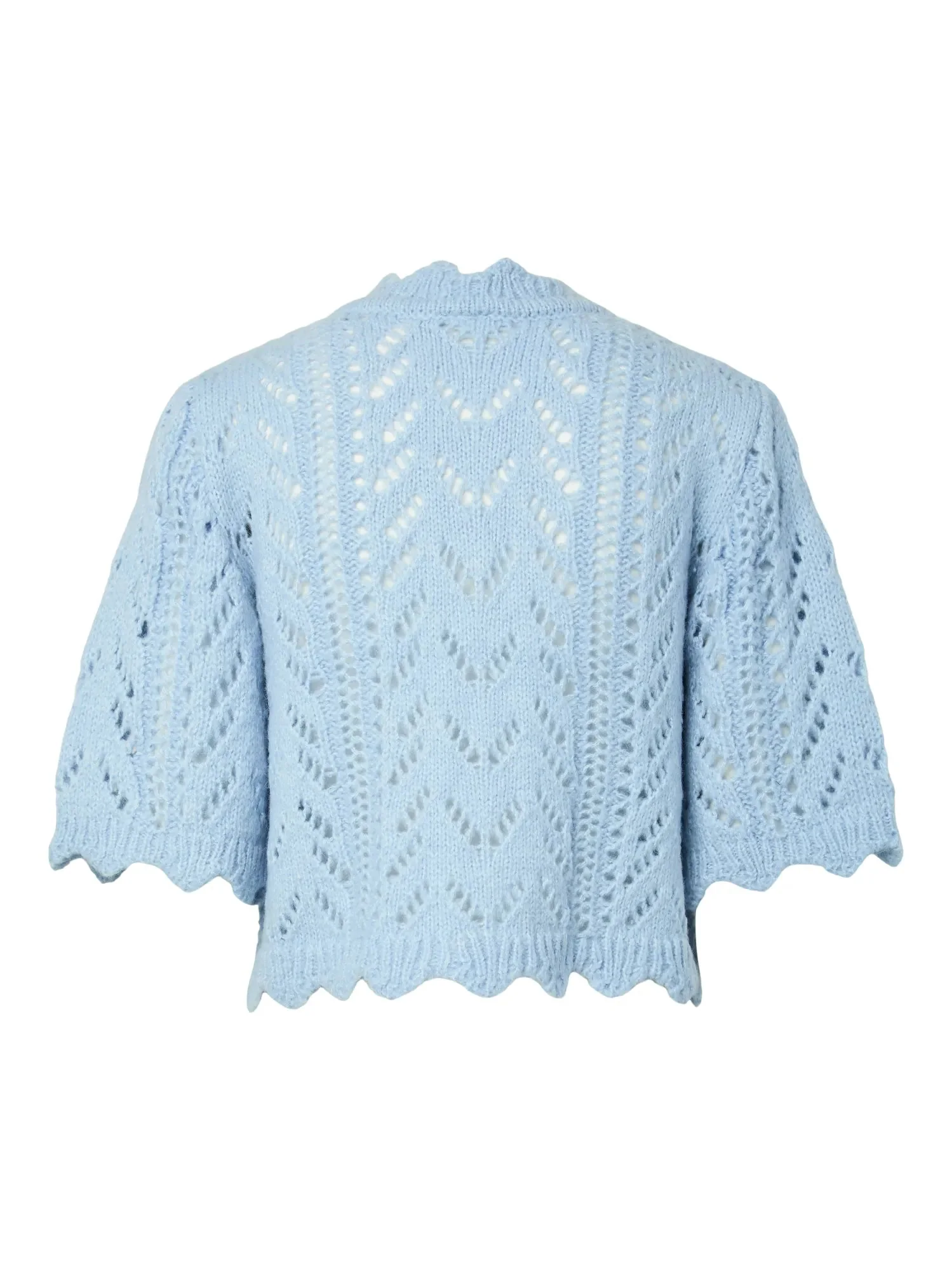 Vienna Ss Knit Cardigan Skyway W. White Melange - Image 12