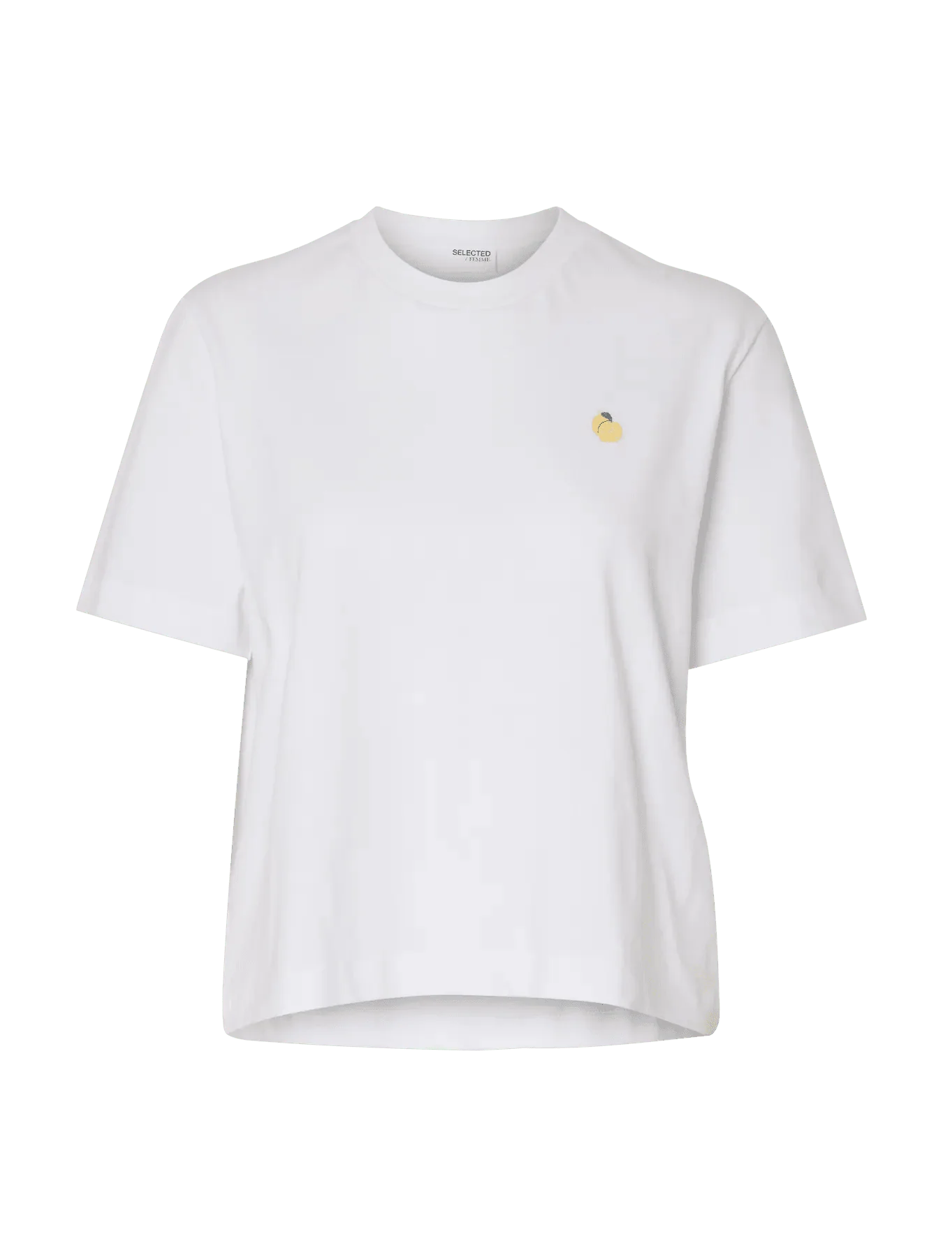 Ella Ss Emboxy Tee Ft Bright White Lemon Emb