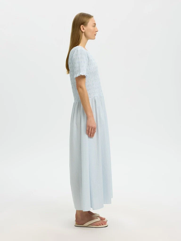 Hannah Regular Ss Ankle Dress Cashmere Blue Stripes - Image 8