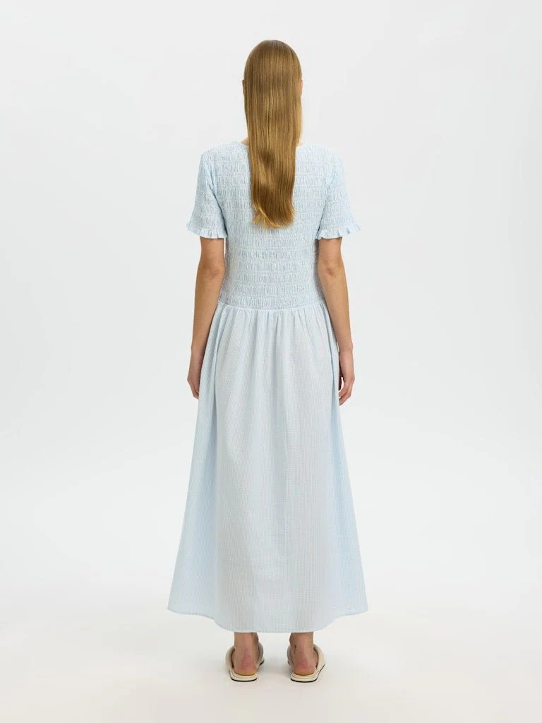 Hannah Regular Ss Ankle Dress Cashmere Blue Stripes - Image 9