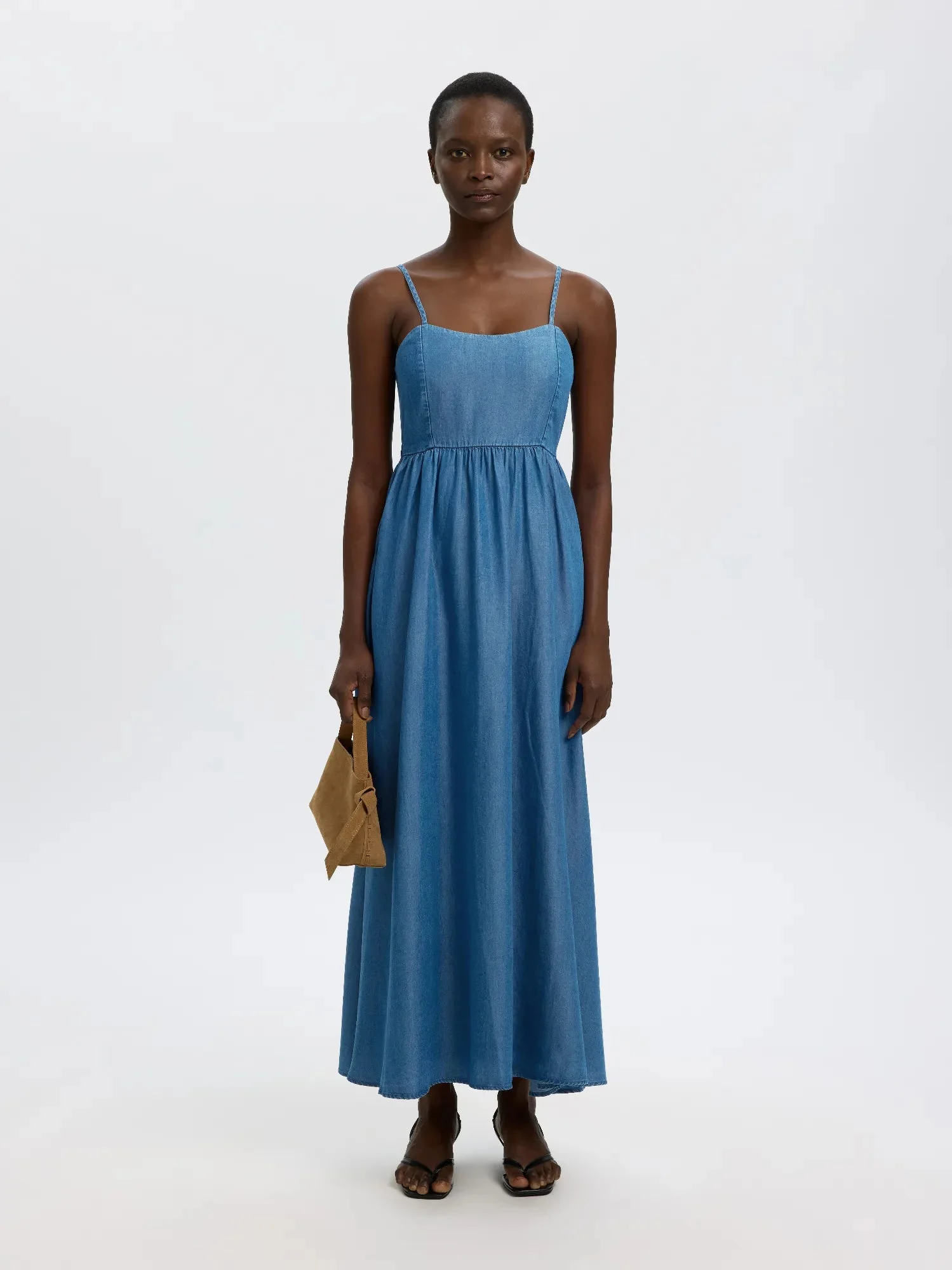 Janna Regular Sl Ankle Dress Medium Blue Denim - Image 2