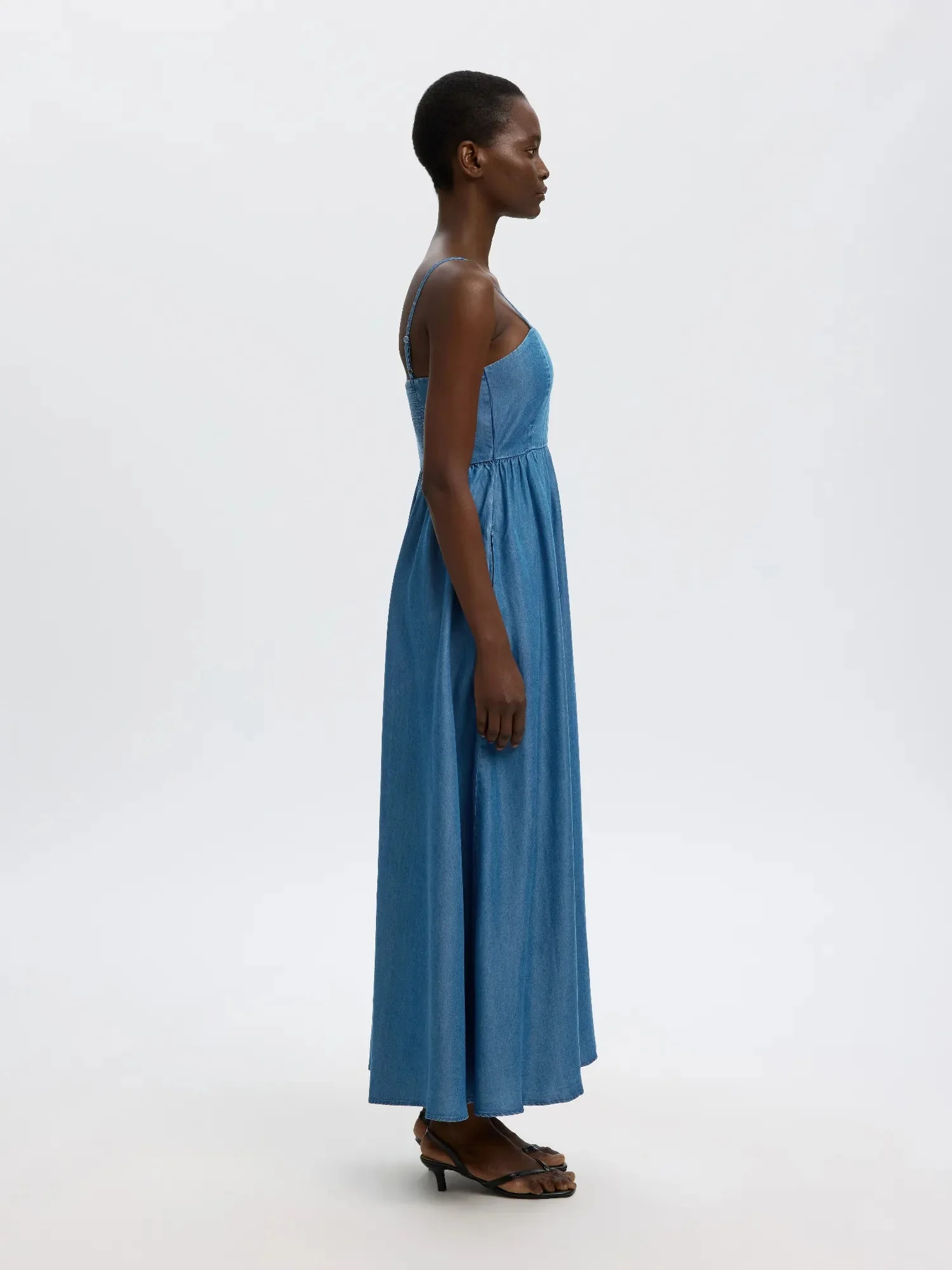 Janna Regular Sl Ankle Dress Medium Blue Denim - Image 5