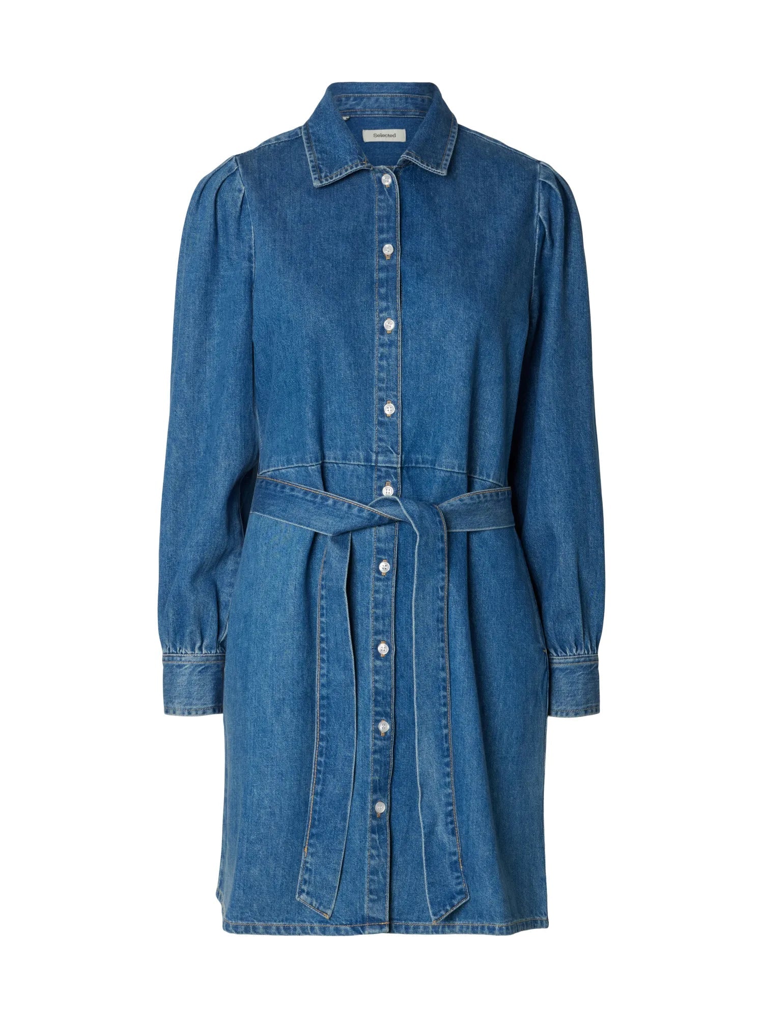 Runa Short Denim Dress Medium Blue Denim - Image 2
