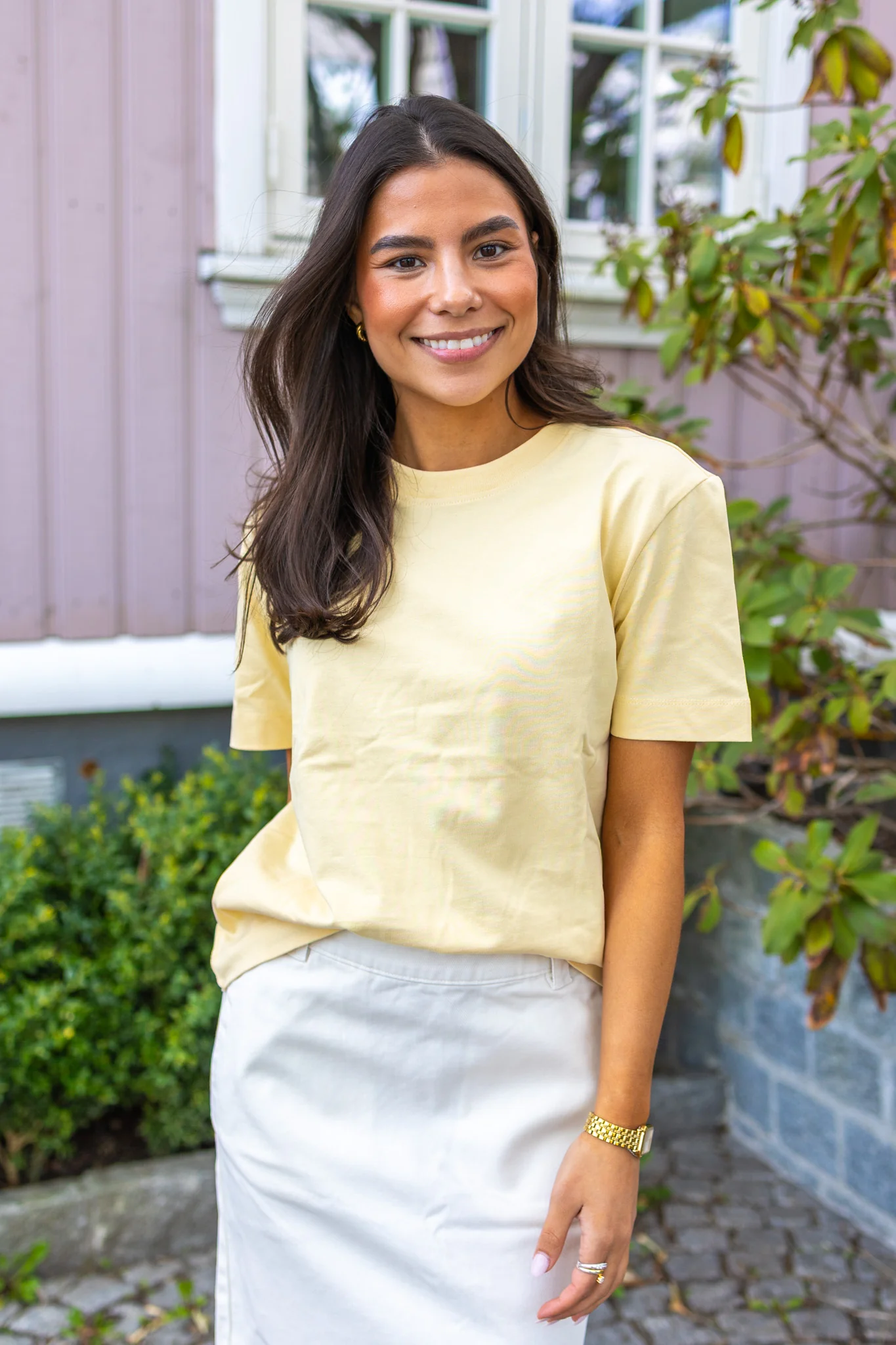Essential Ss Boxy Tee Italian Straw - Image 3