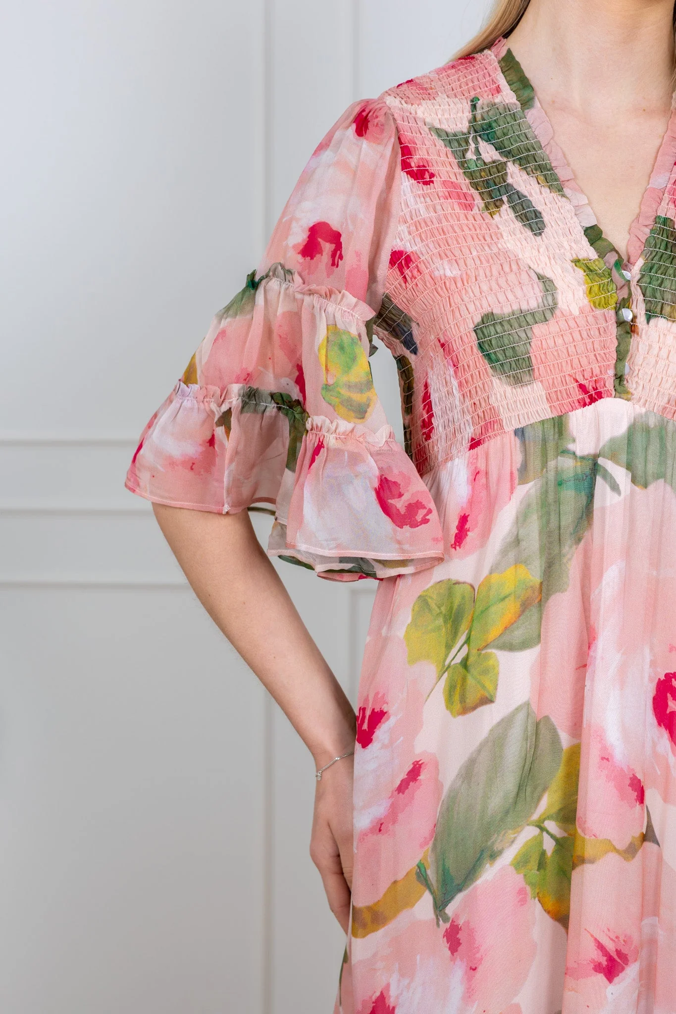 Organza Smocking Dress Rosette - Image 8