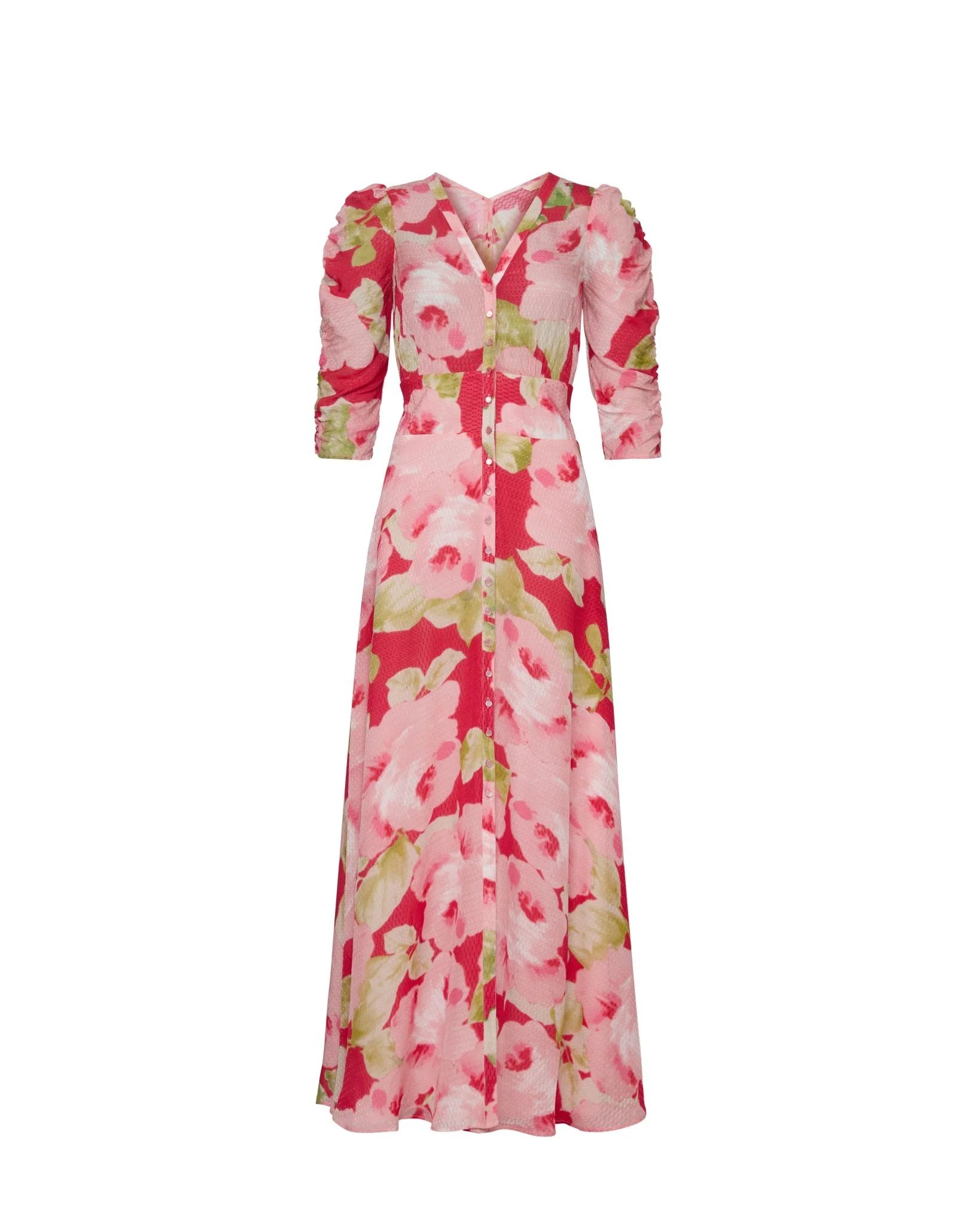 Dotted Georgette Button-Down Dress Romance - Image 2