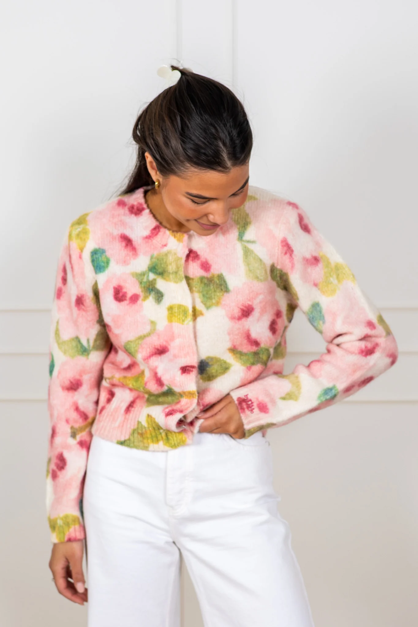 Hairy Knit Jacket Blush Rose - Image 3