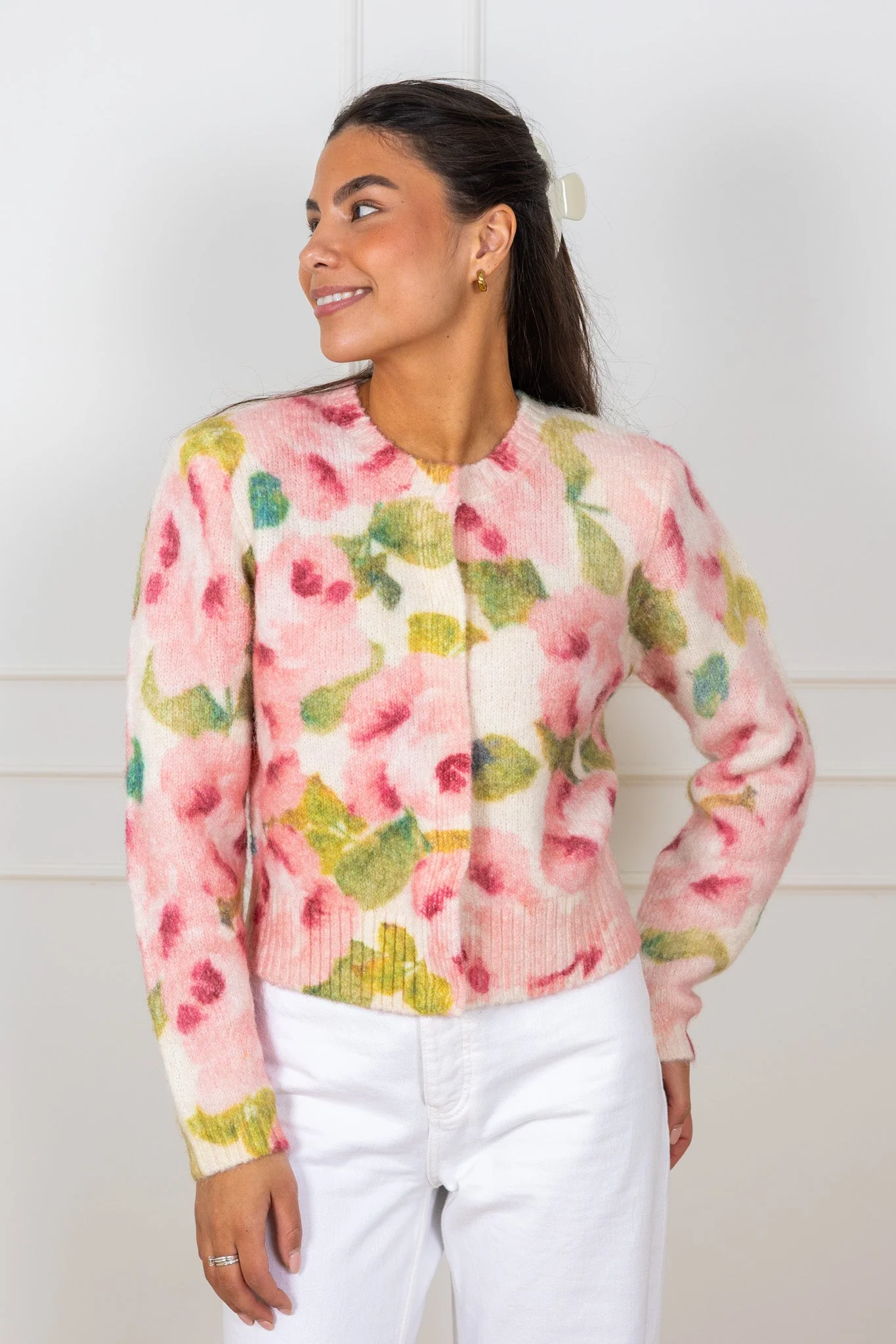 Hairy Knit Jacket Blush Rose - Image 4