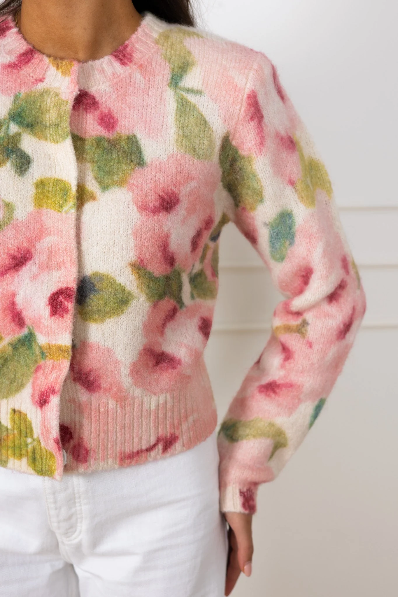 Hairy Knit Jacket Blush Rose - Image 7