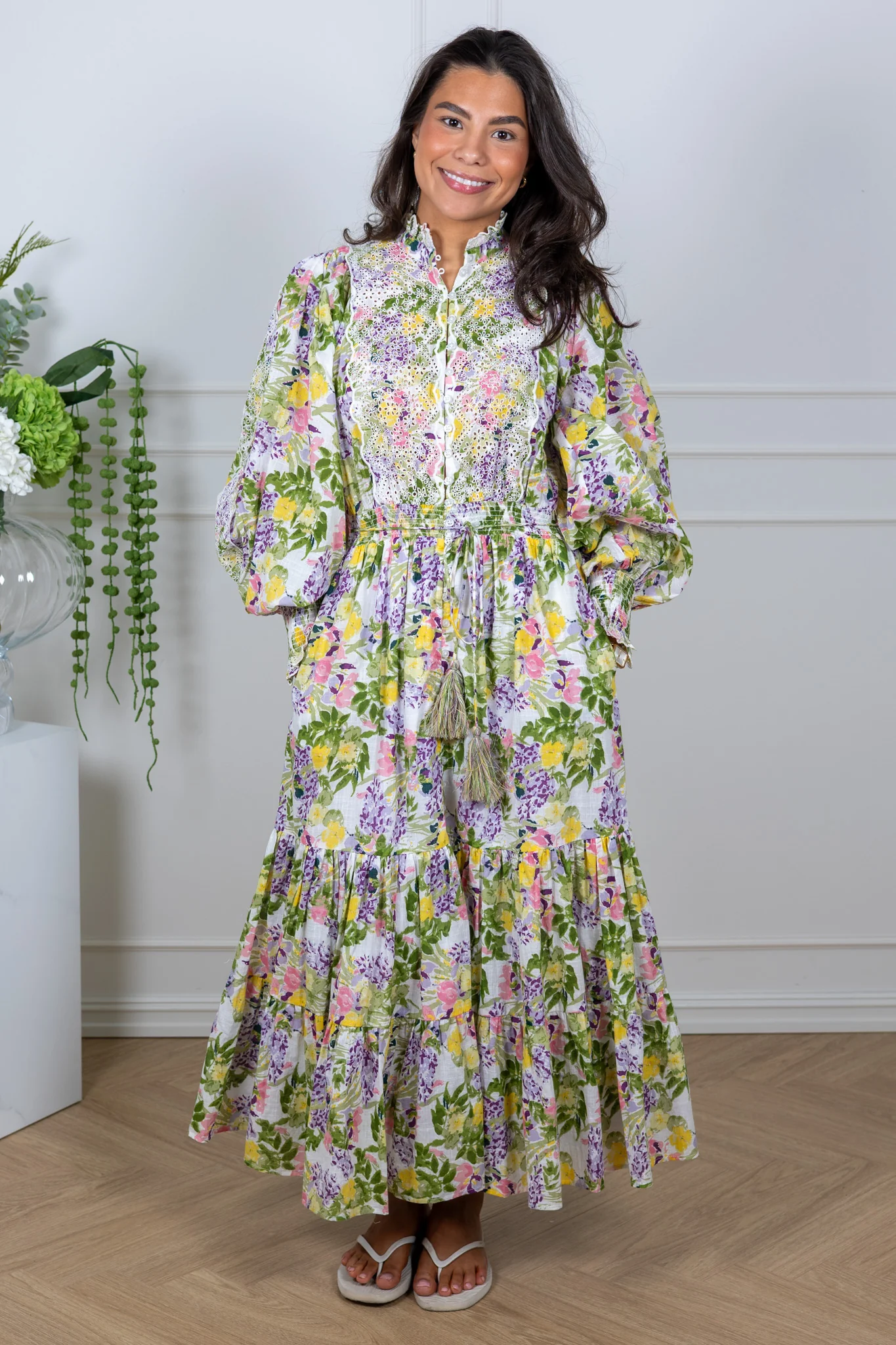 Cotton Slub Midi Dress Summer Lilacs - Image 4