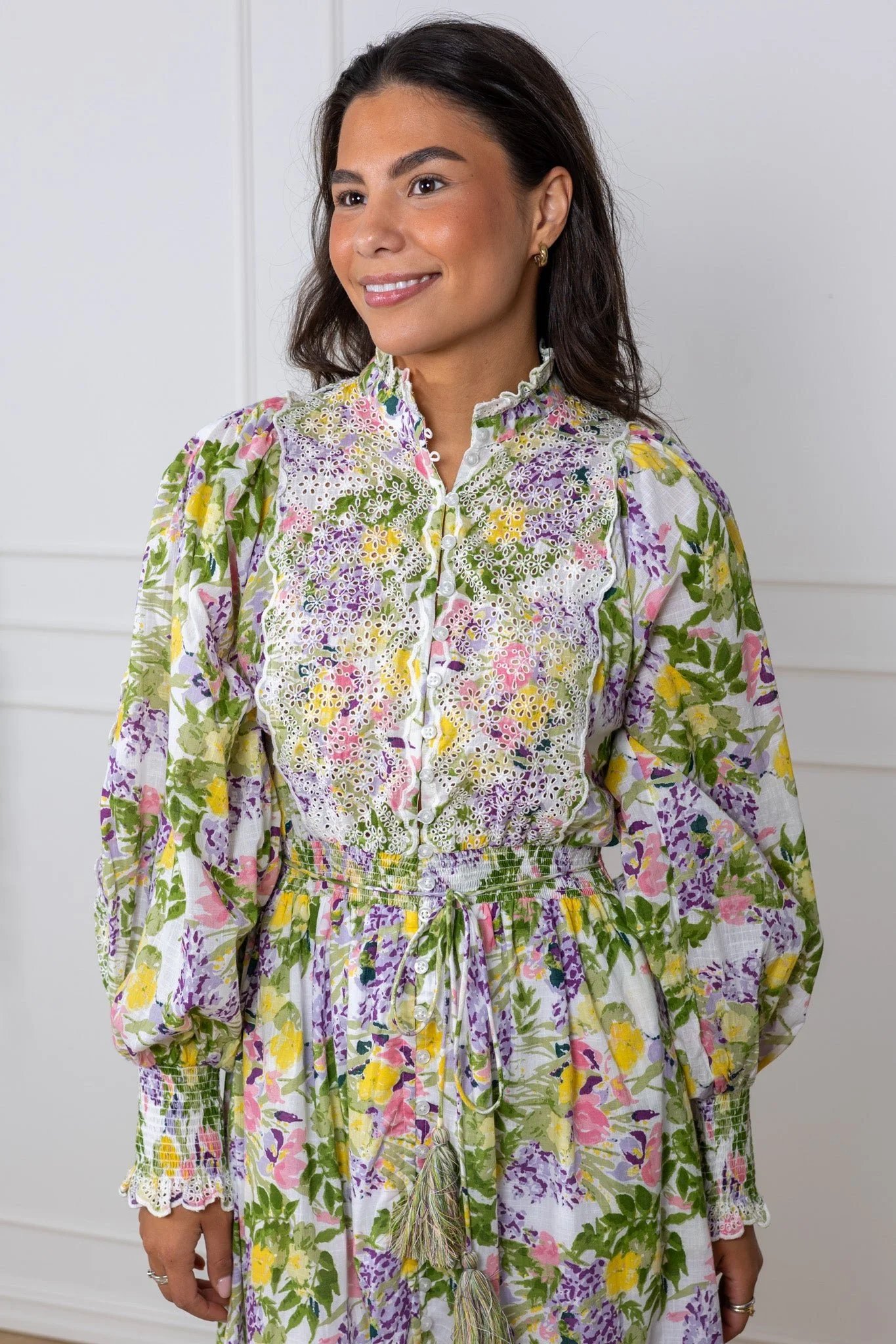 Cotton Slub Midi Dress Summer Lilacs - Image 6