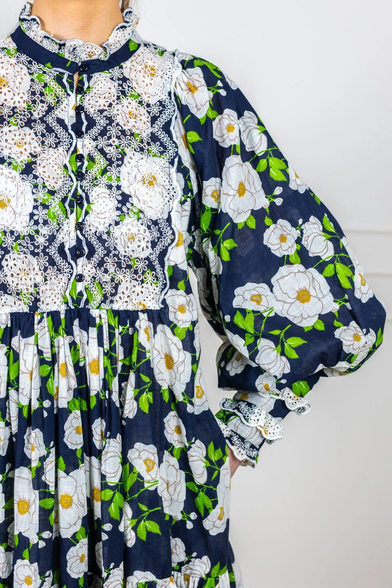 Cotton Slub Shift Dress Bright Garden - Image 8
