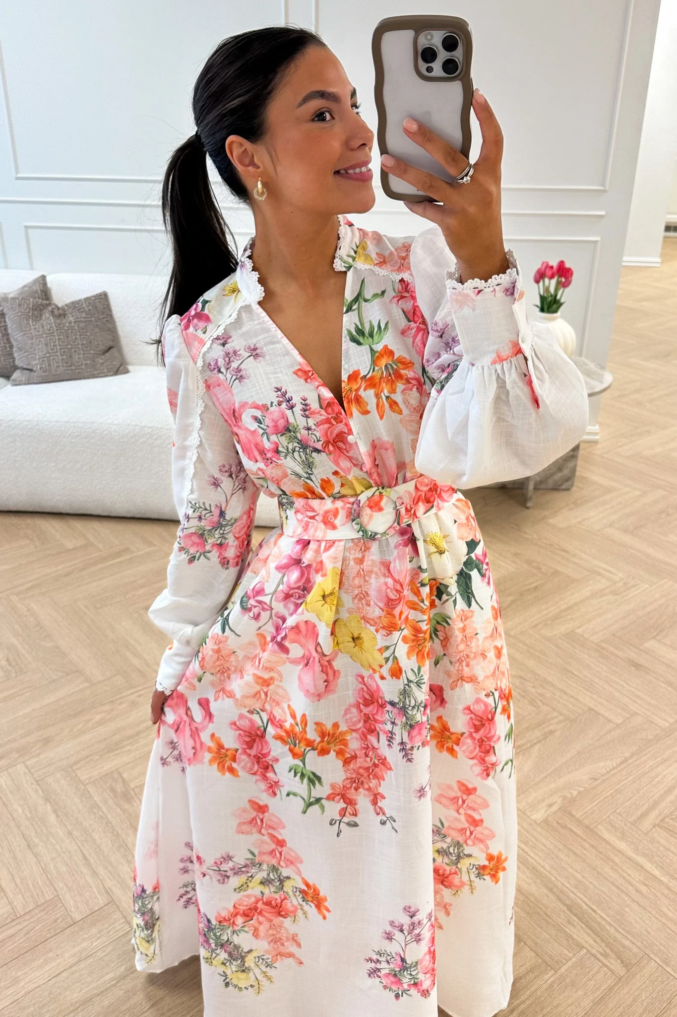 Osley Dress White Flower - Image 3