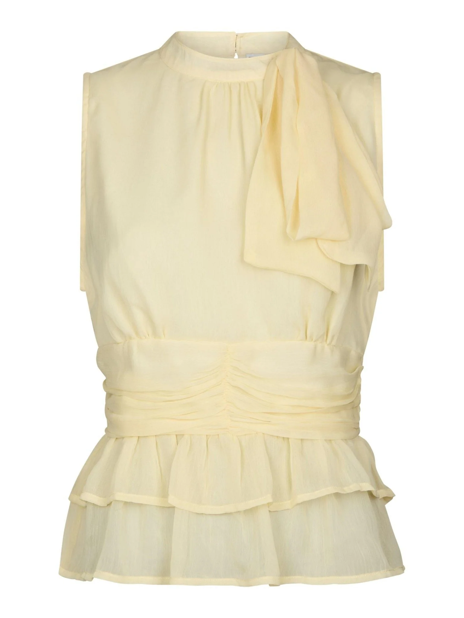 Ansol Solid Chiffon Top Light Yellow - Image 2