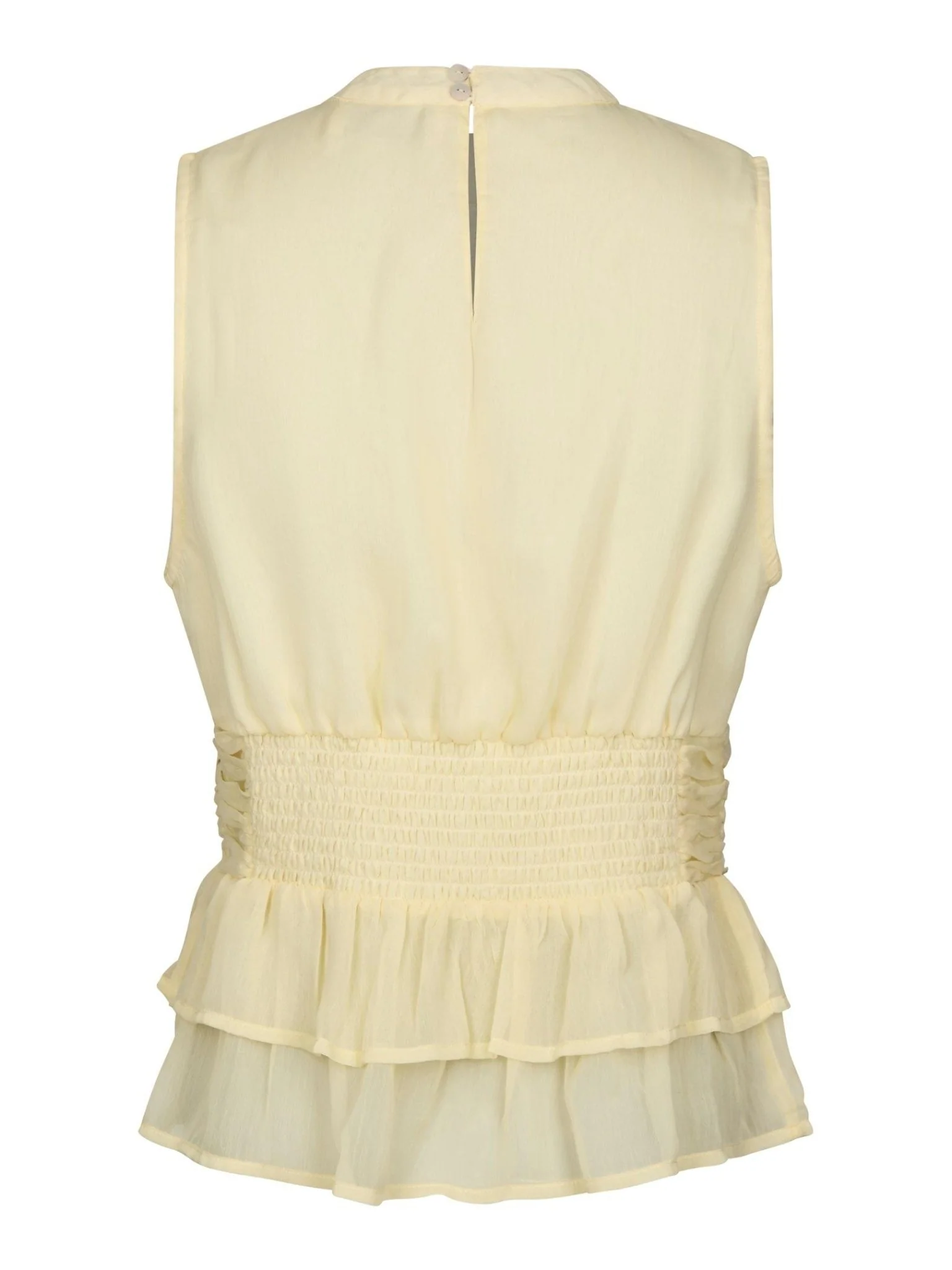 Ansol Solid Chiffon Top Light Yellow - Image 9