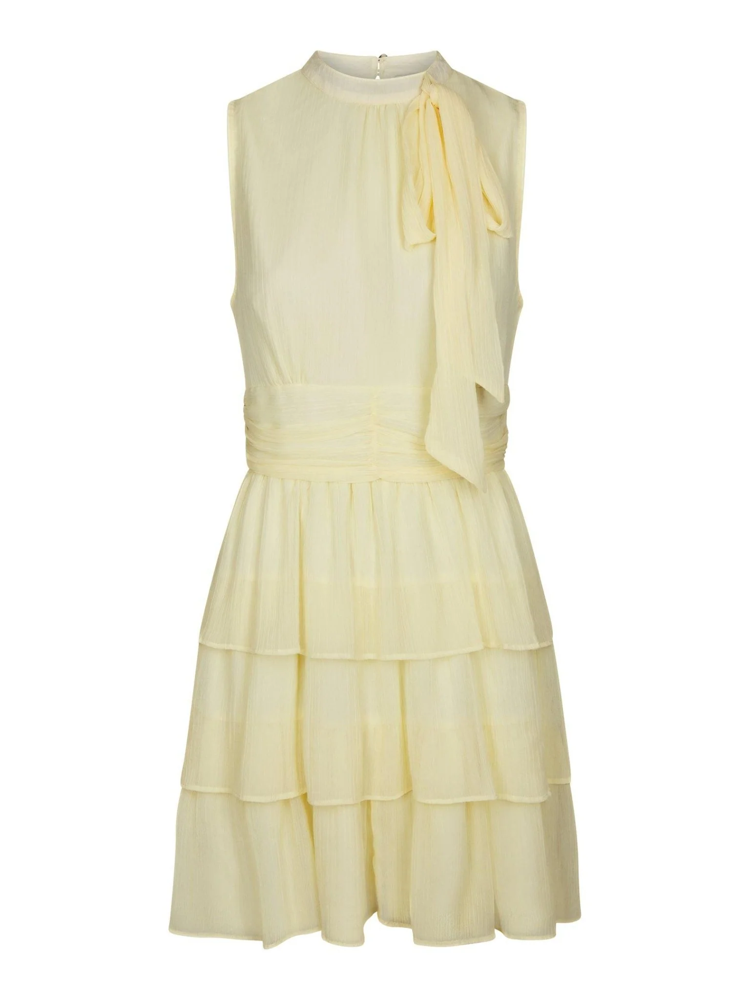 May Solid Chiffon Dress Light Yellow - Image 2