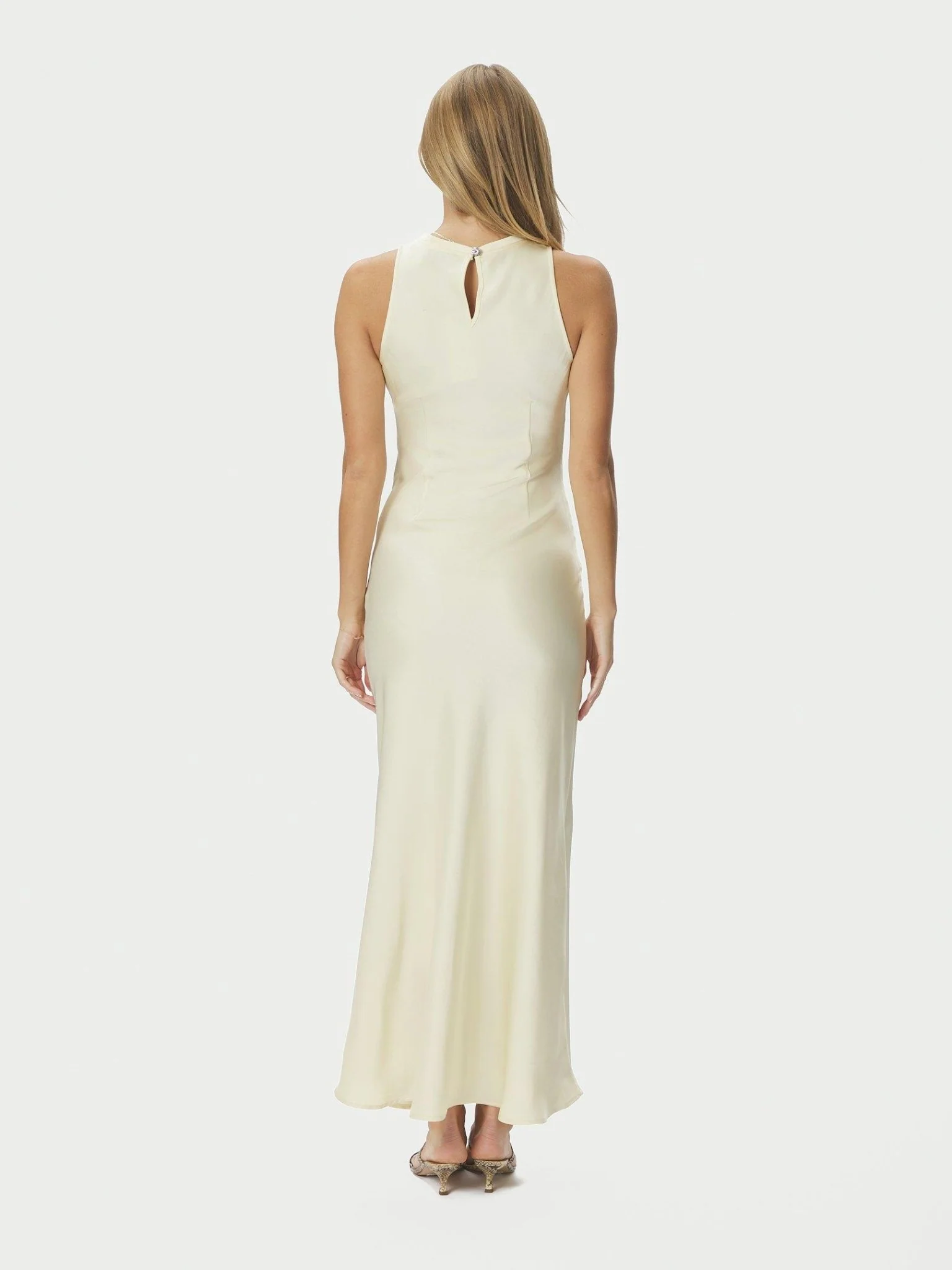 Celinie Heavy Sateen Dress Light Yellow - Image 9