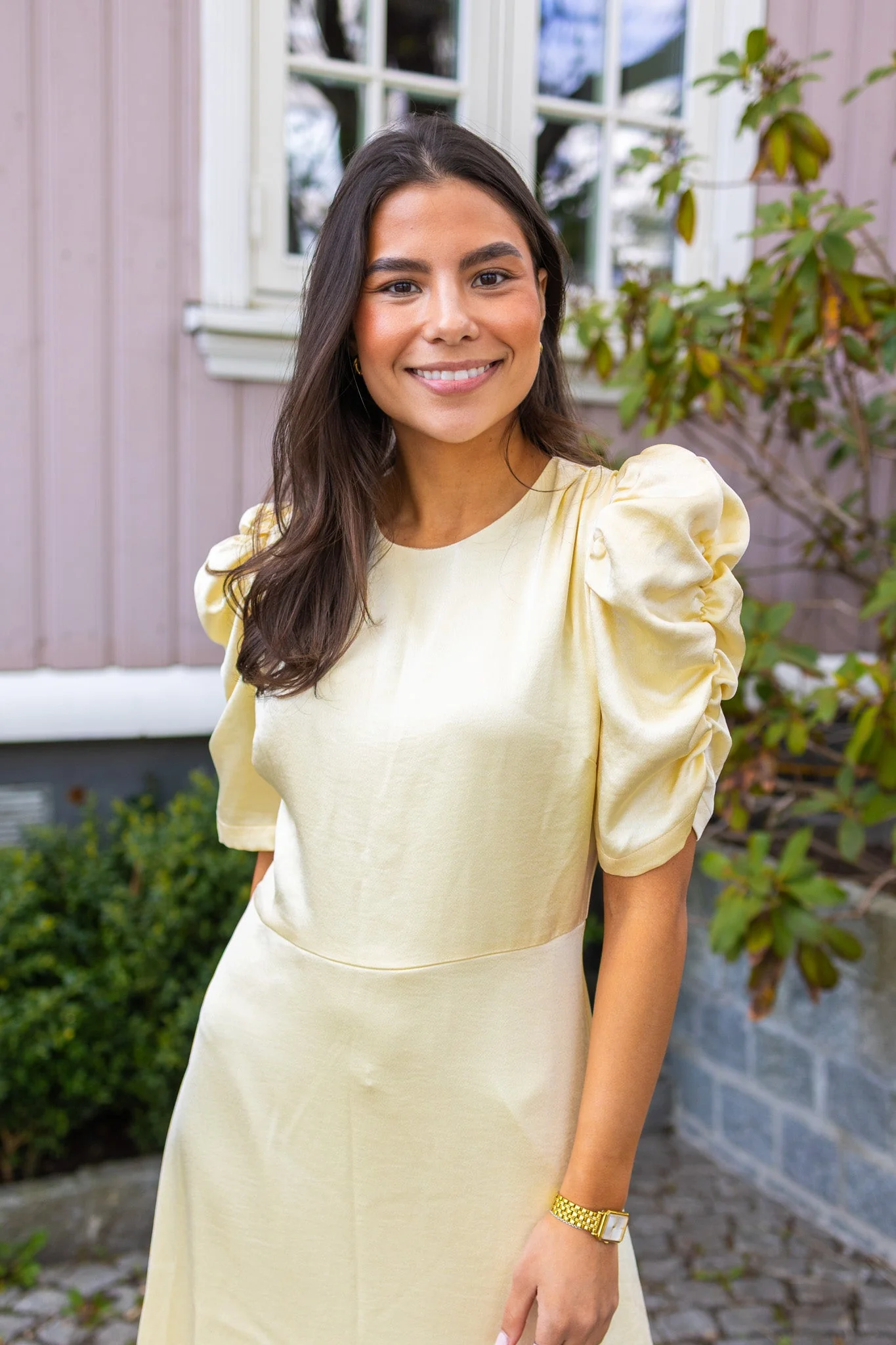 Benuti Solid Dress Light Yellow - Image 9
