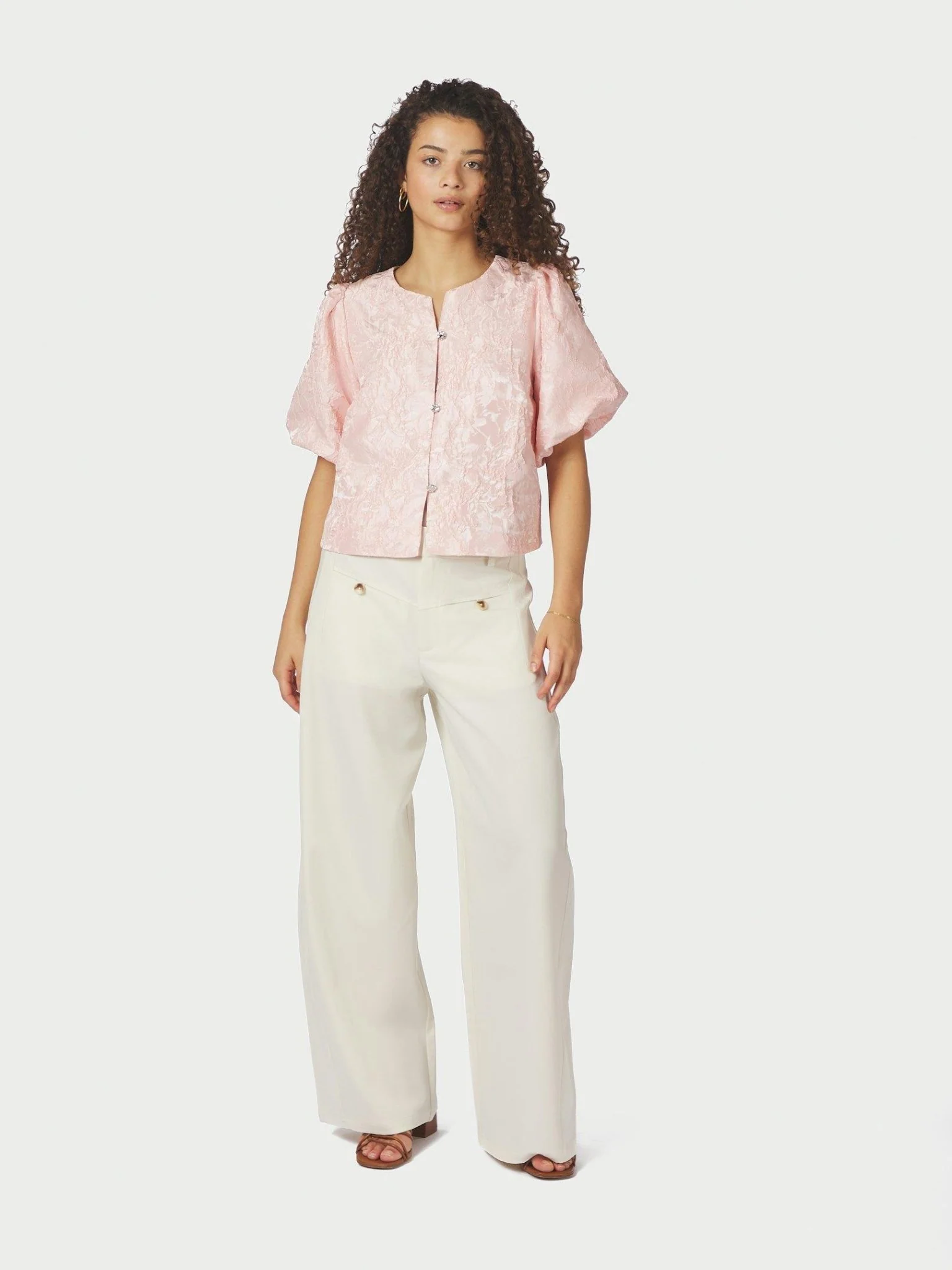 Aisa Soft Brocade Blouse Light Pink - Image 10