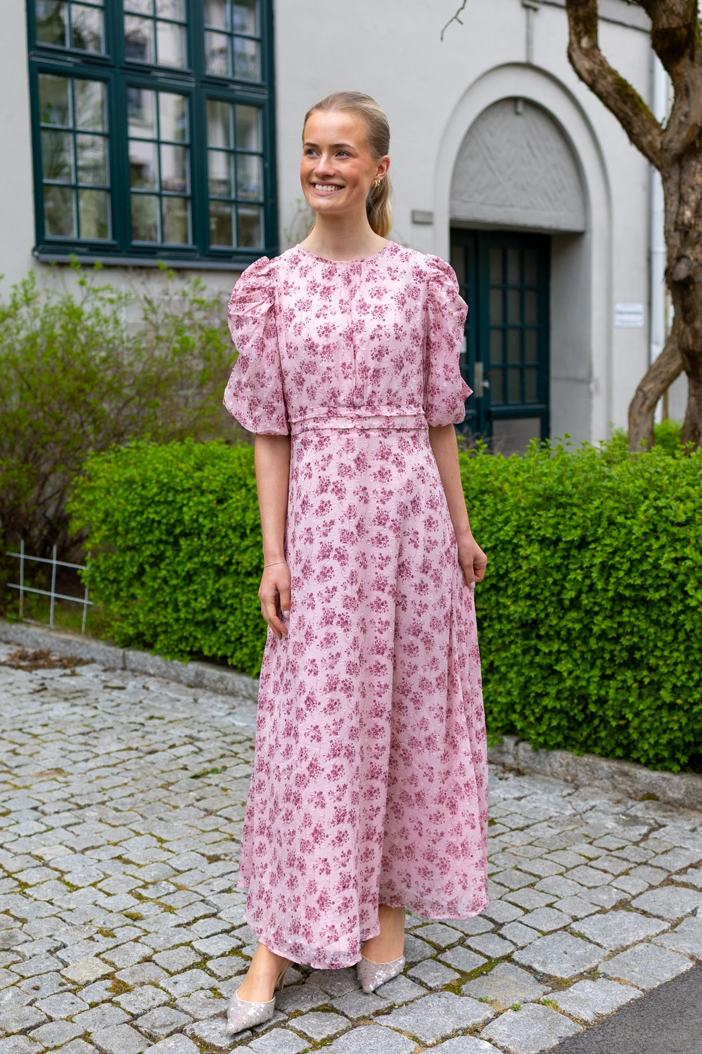 Kikka Chiffon Flower Dress Rose - Image 5
