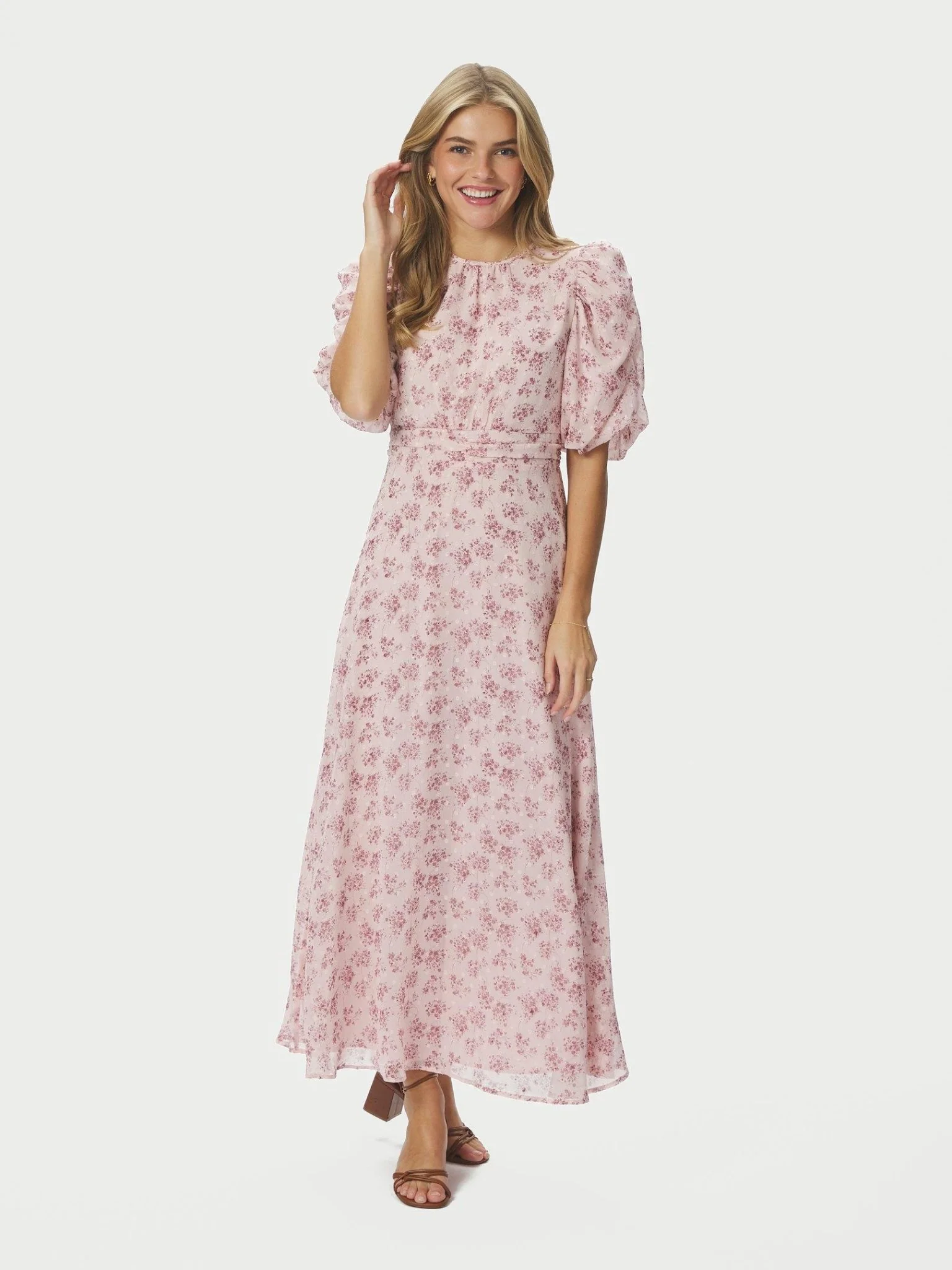 Kikka Chiffon Flower Dress Rose - Image 9