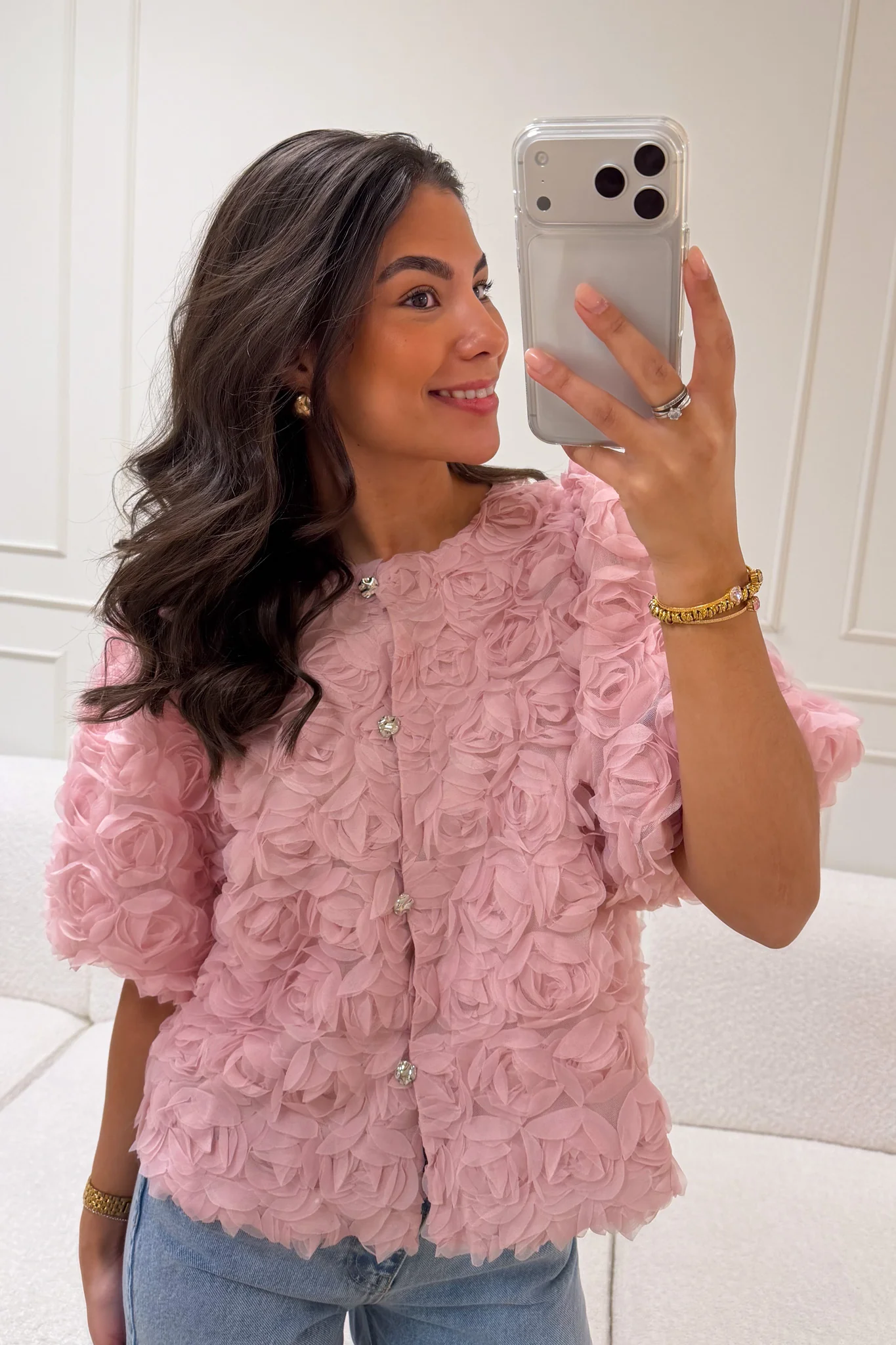 Aisa Flower Blouse Rose