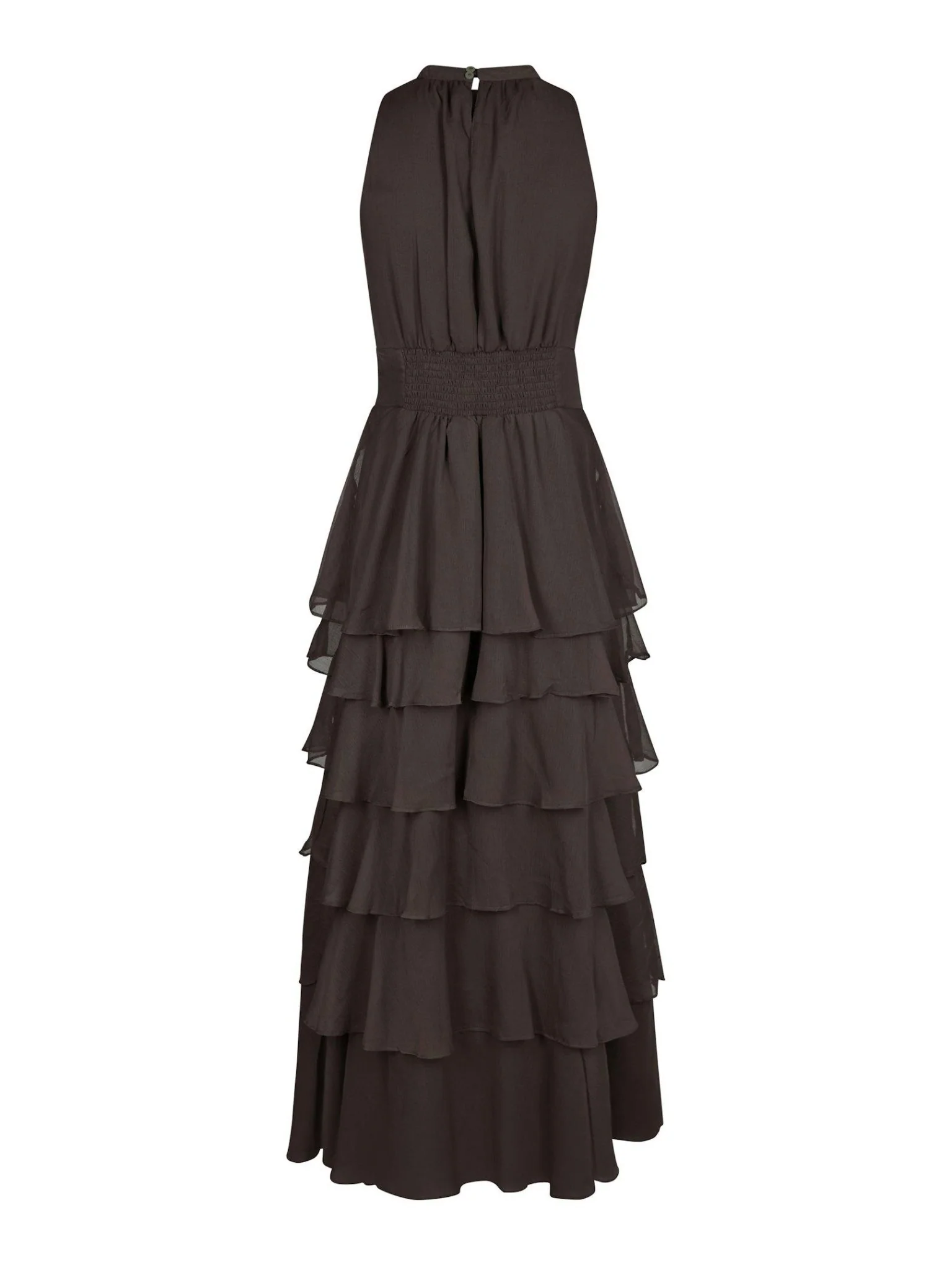 Marli Solid Chiffon Dress Dusty Brown - Image 8