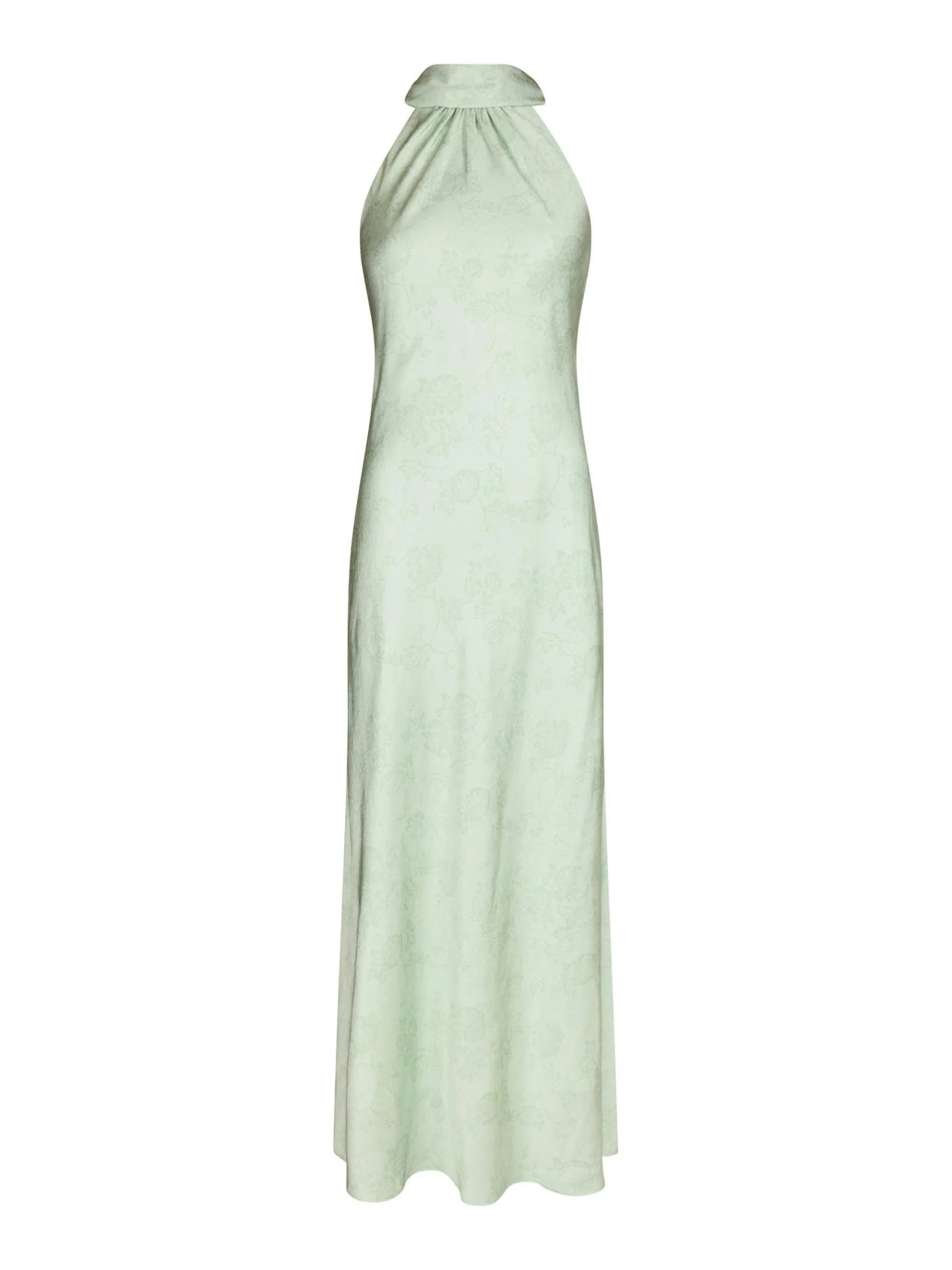 Fiona Pattern Satin Dress Light Green - Image 2