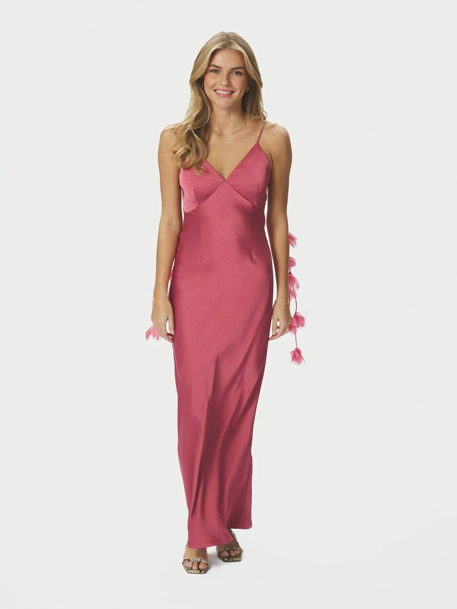 Colly Heavy Sateen Dress Cherry Pink - Image 12