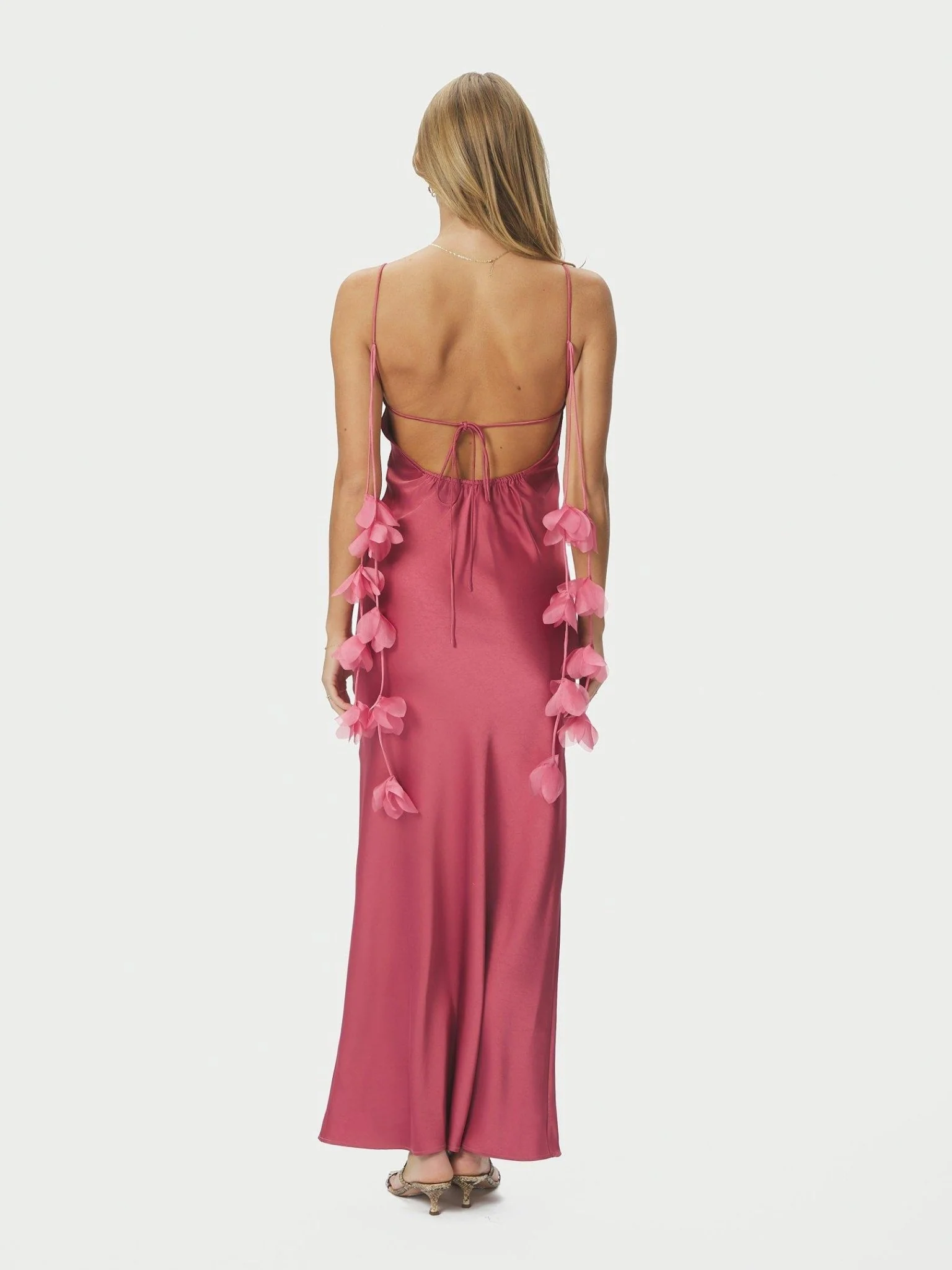 Colly Heavy Sateen Dress Cherry Pink - Image 13