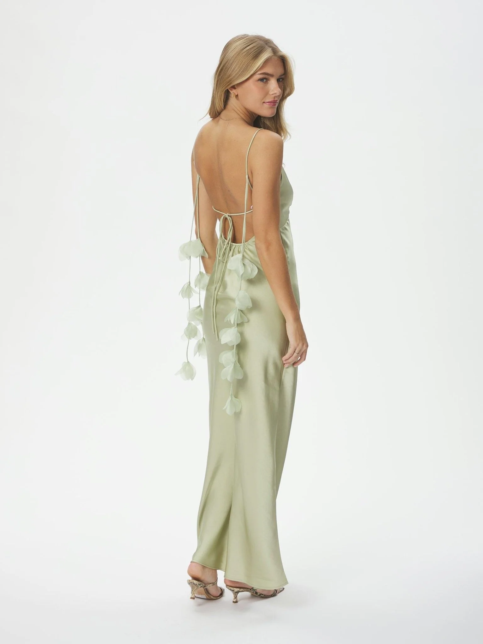 Colly Heavy Sateen Dress Mint Green - Image 6